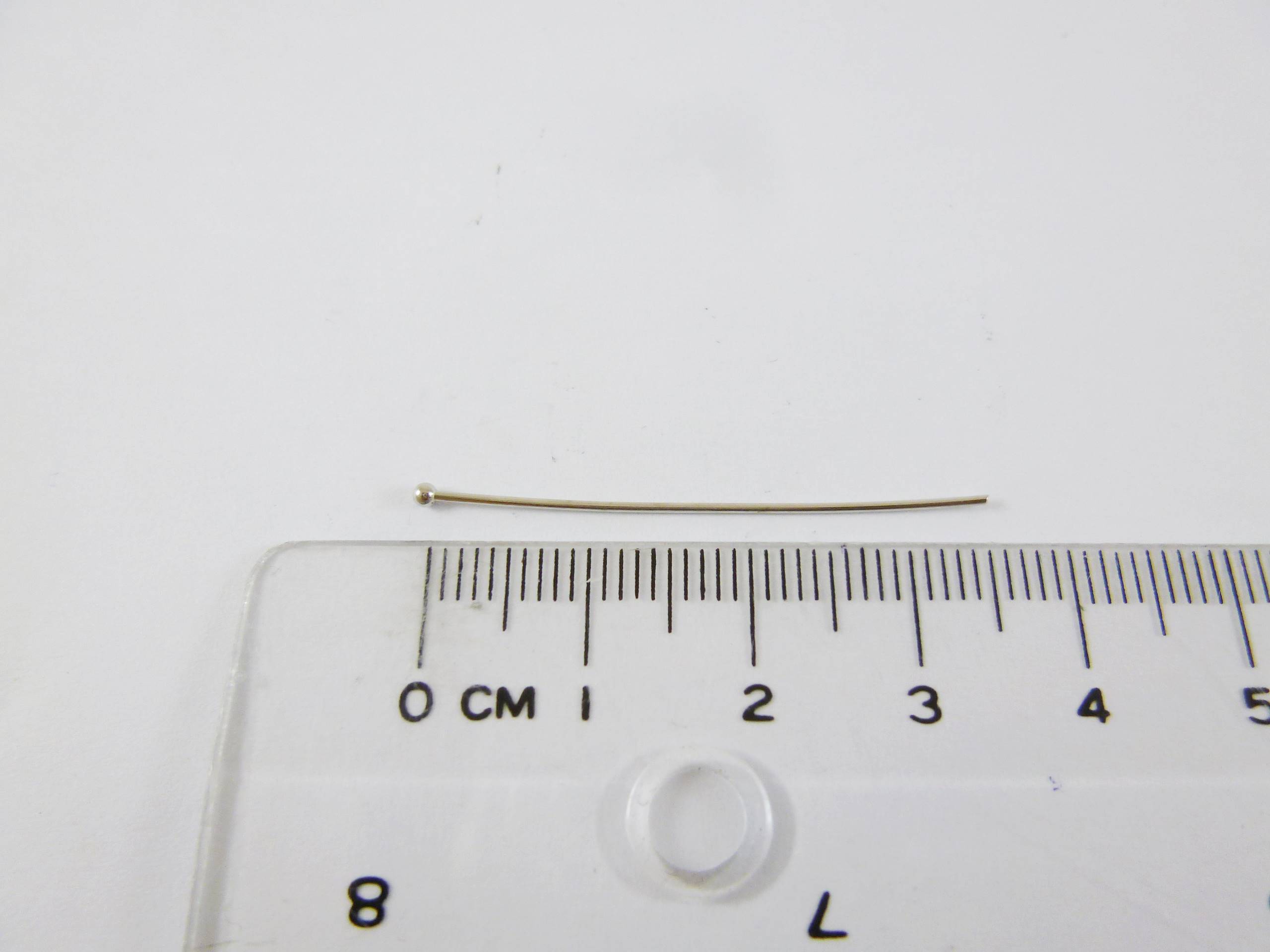 銅鍍白K色小頭珠針-0.6x35mm