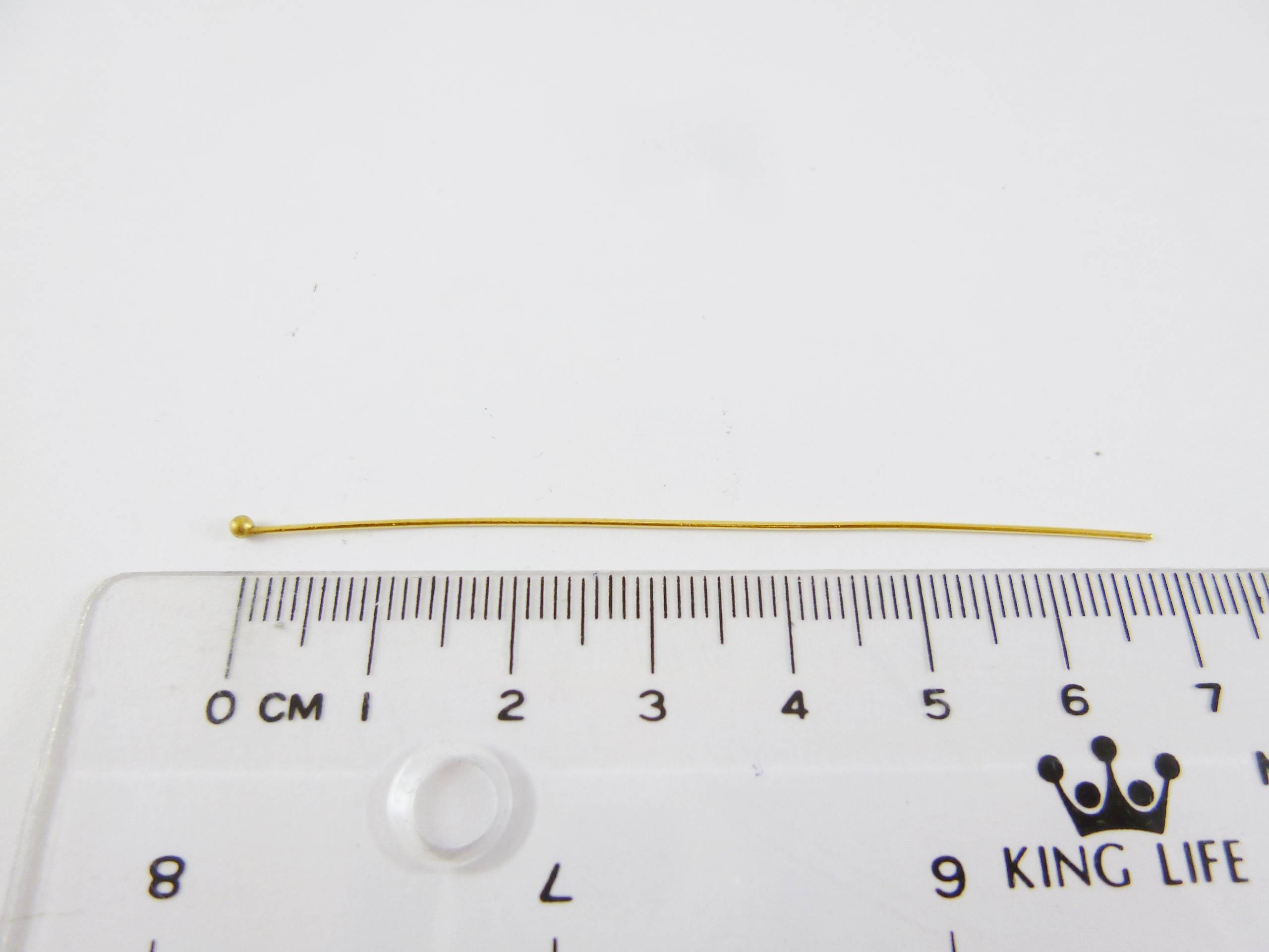 銅鍍金色小頭珠針-0.7x70mm