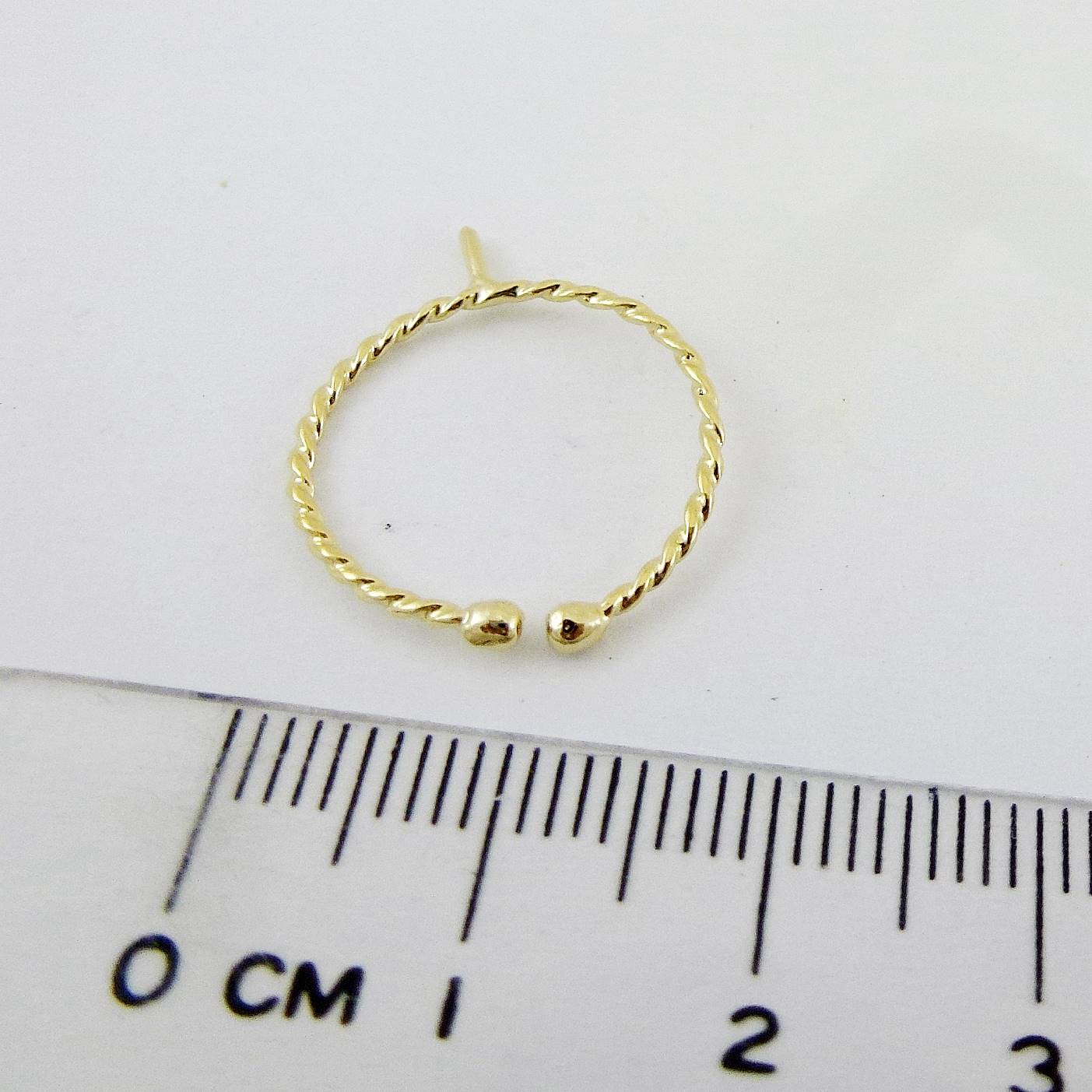 銅鍍金色螺紋附針彈力戒指環