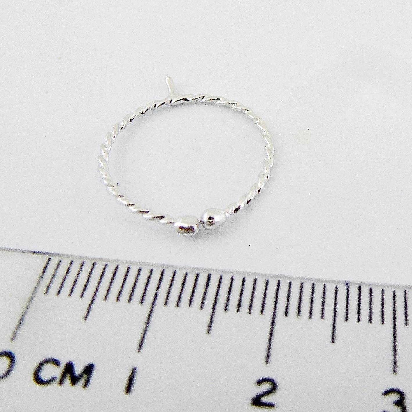 銅鍍正白K色螺紋附針彈力戒指環