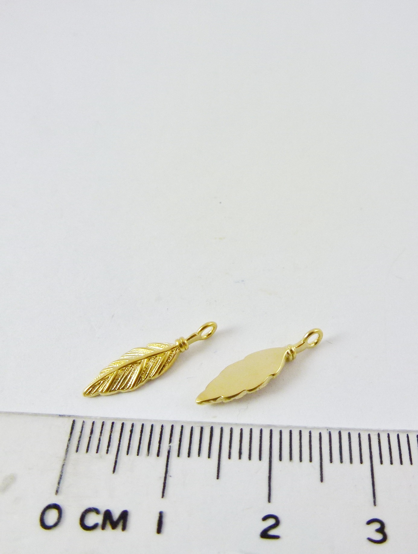 14mm銅鍍霧金色單孔尖羽葉