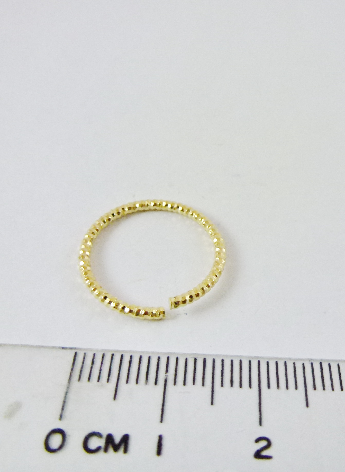 1.5X18mm銅鍍金色鐳射雕刻單圈