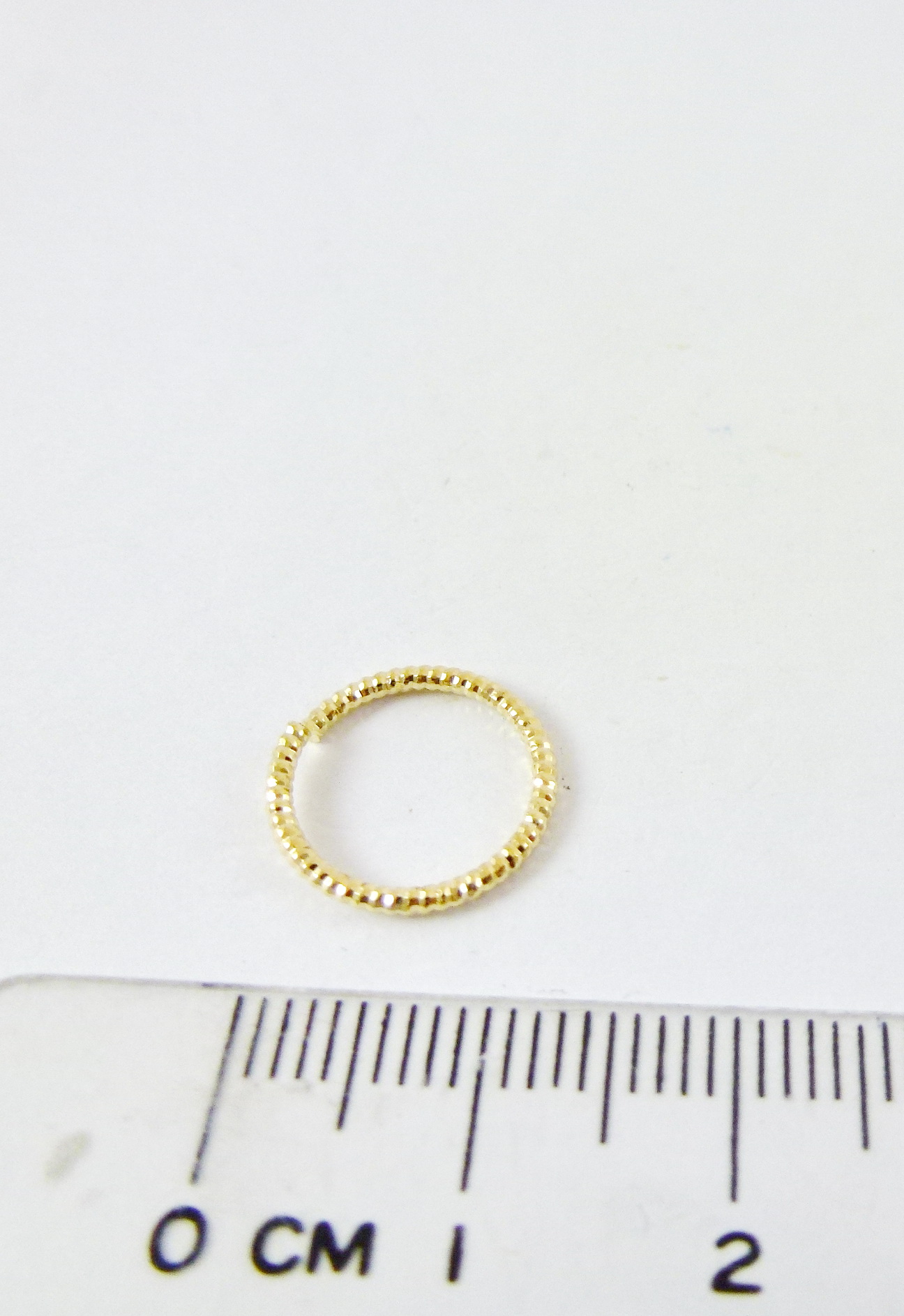 1.2x13mm銅鍍金色鐳射雕刻單圈