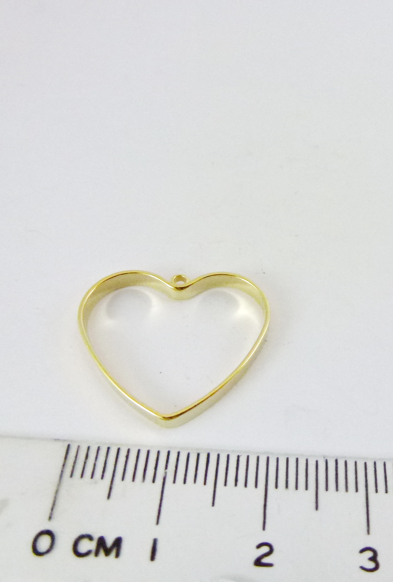22mm銅鍍金色單孔心形框