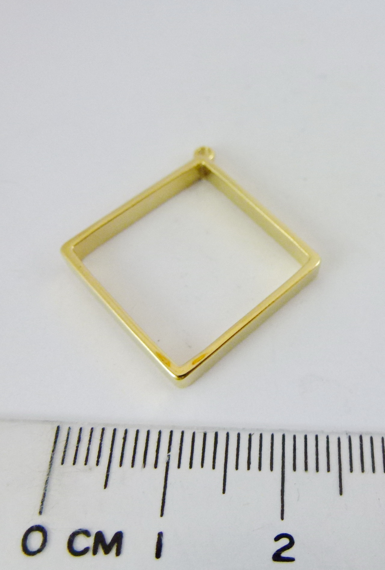 26mm銅鍍金色單孔菱形框