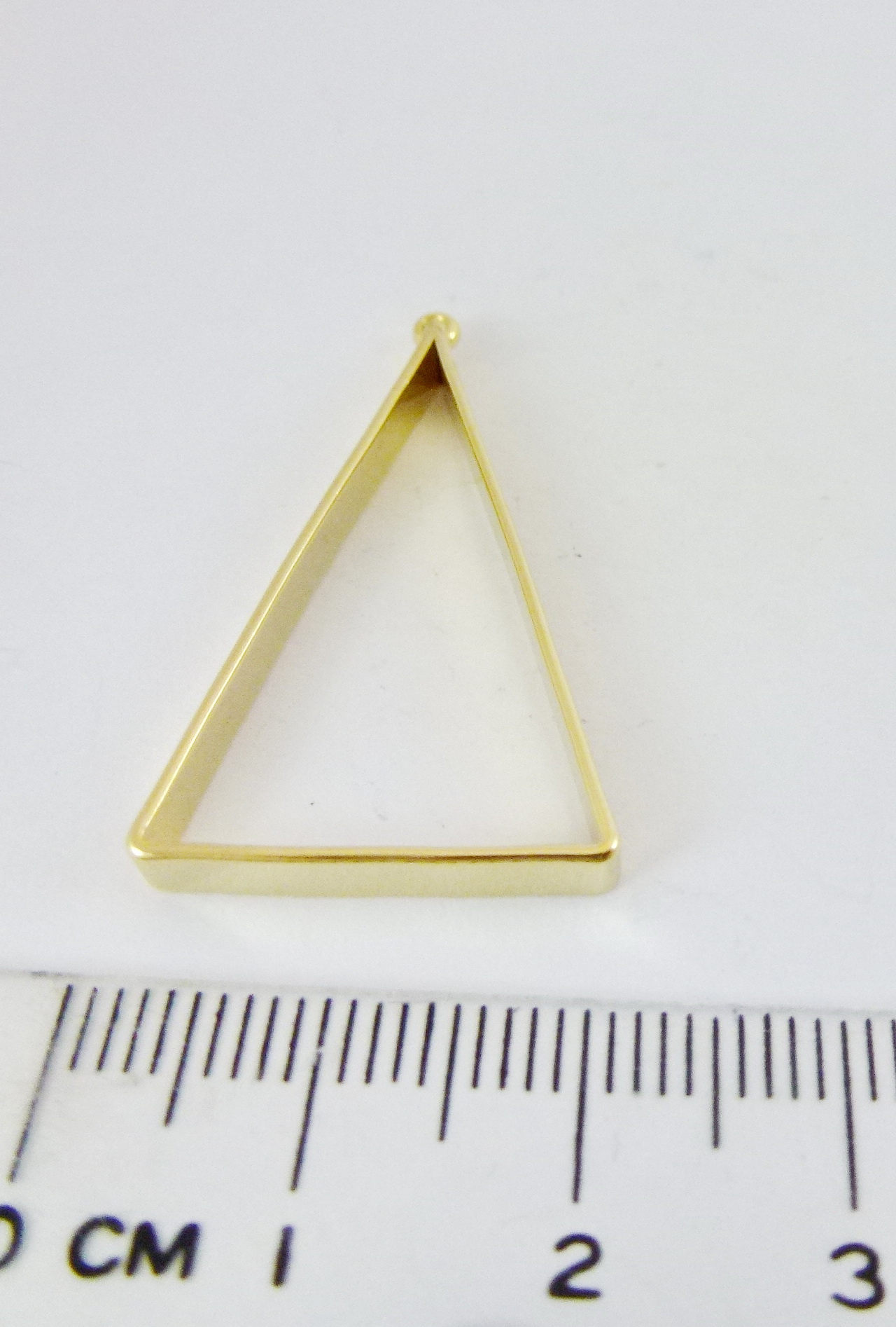 30mm銅鍍金色單孔三角形框
