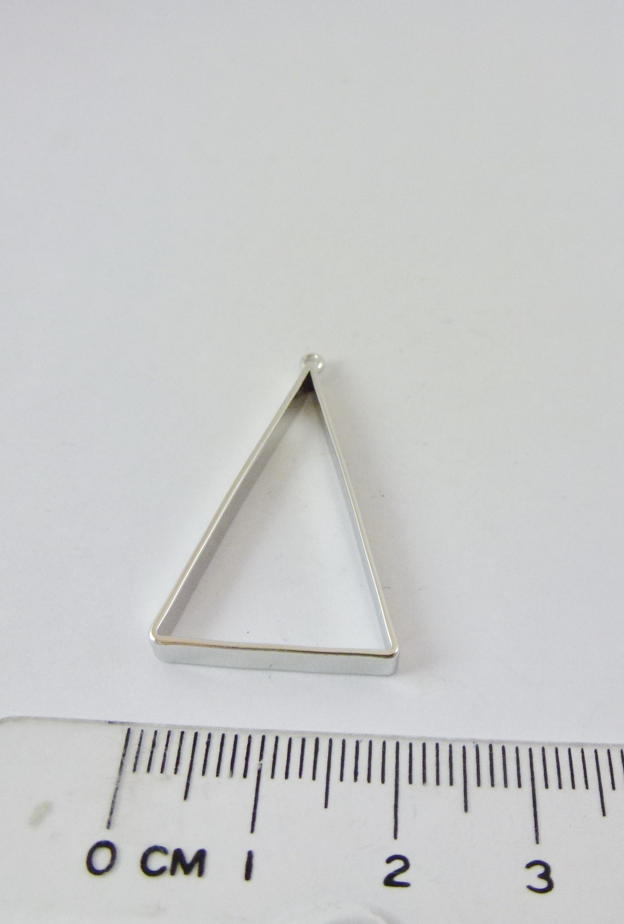 30mm銅鍍正白K單孔三角形框