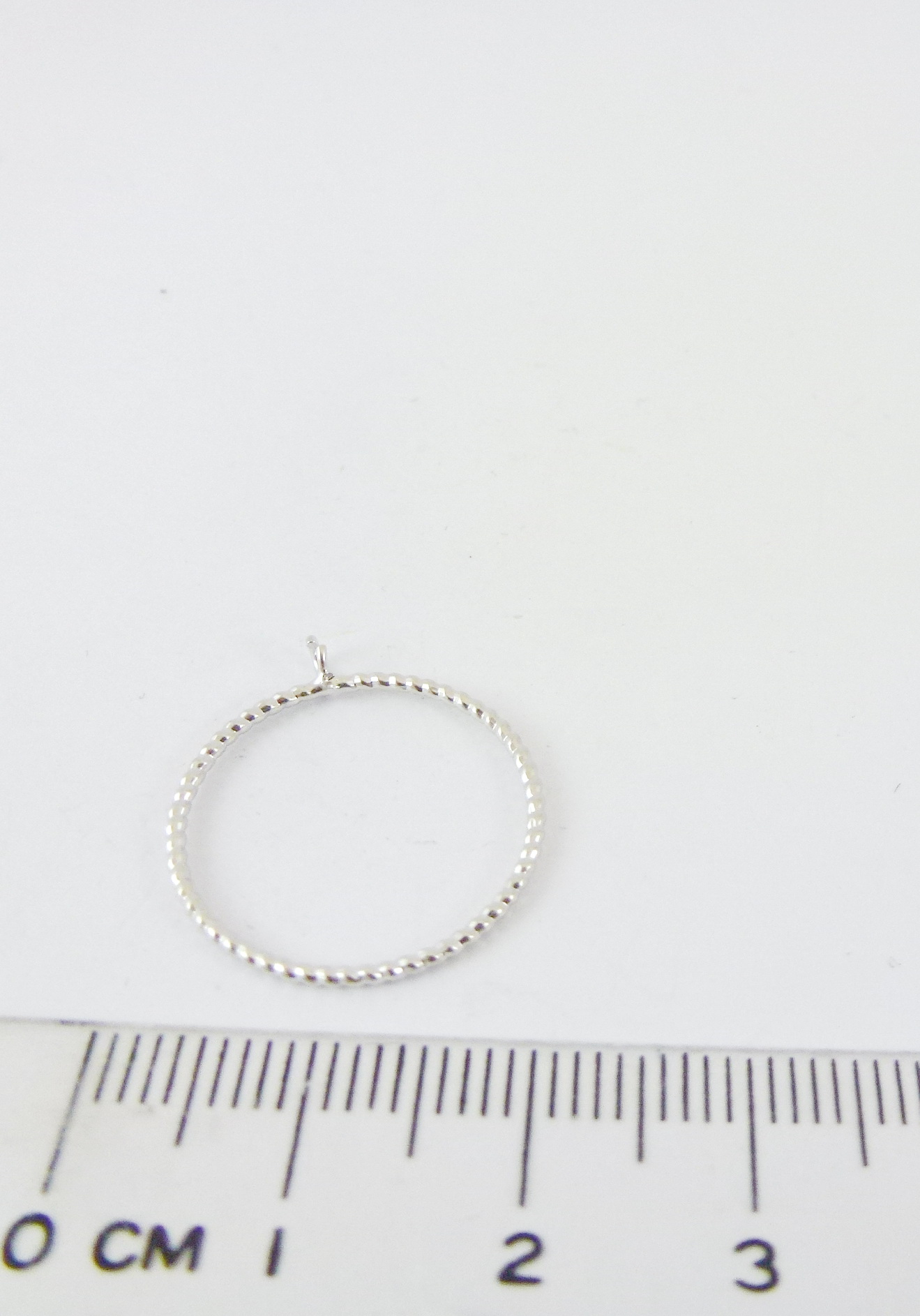 19MM銅鍍霧銀色單孔螺紋圓圈