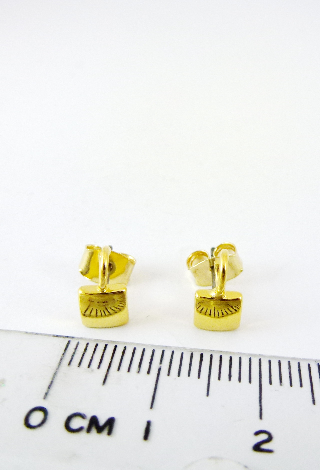 5MM銅鍍金色正方形不鏽鋼耳針