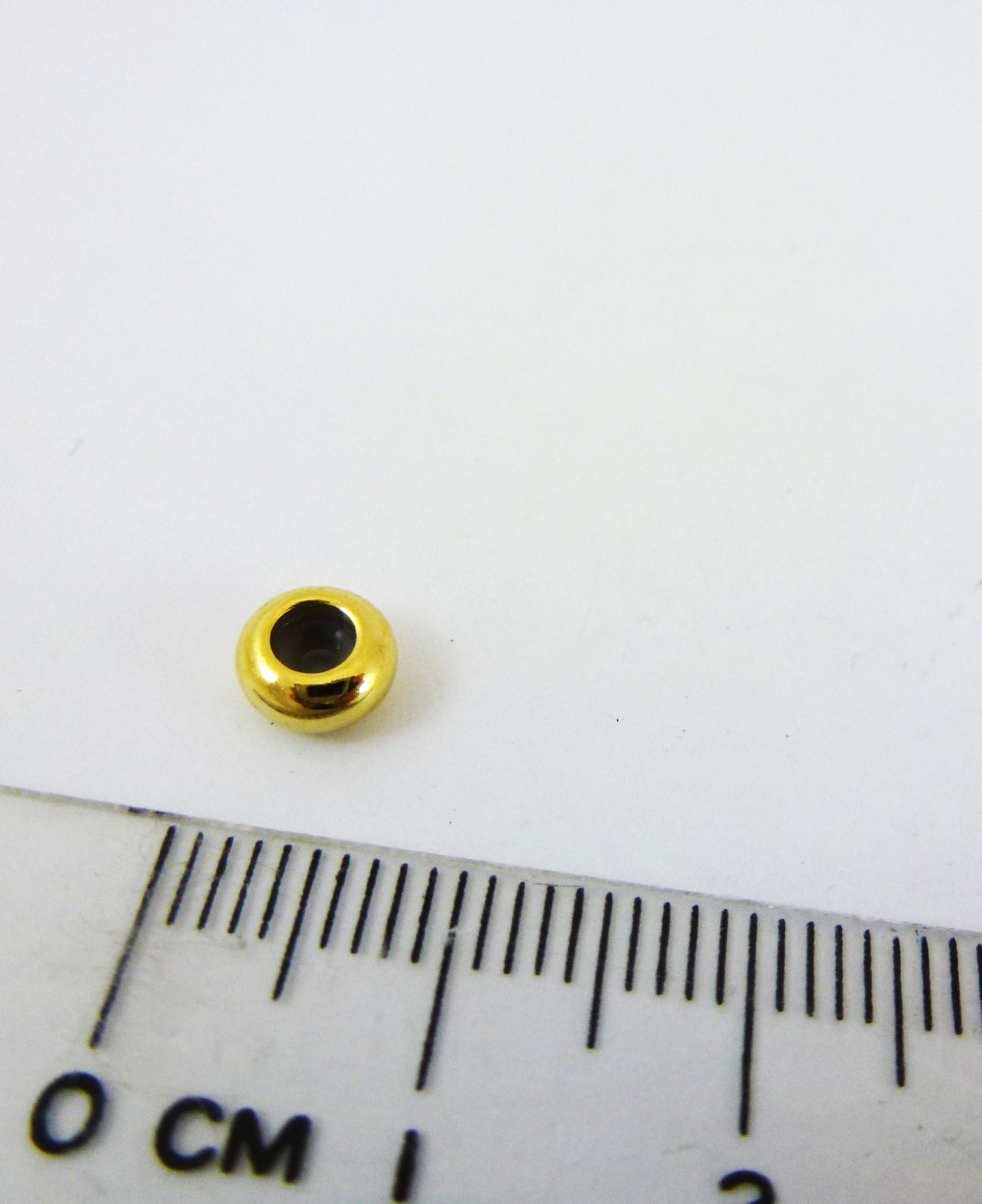 6mm銅鍍金色中洞圓圈矽膠擋珠