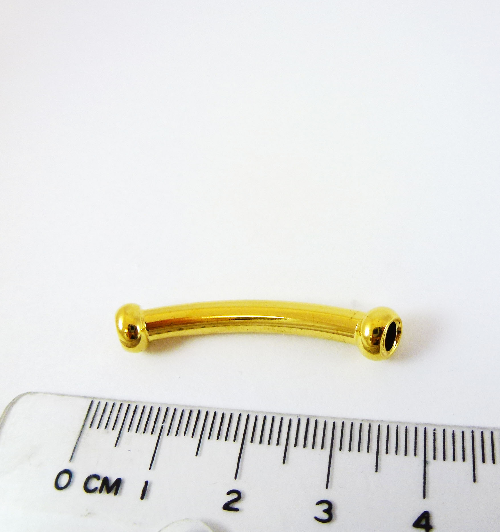 4x35mm銅鍍金色圓頭彎管