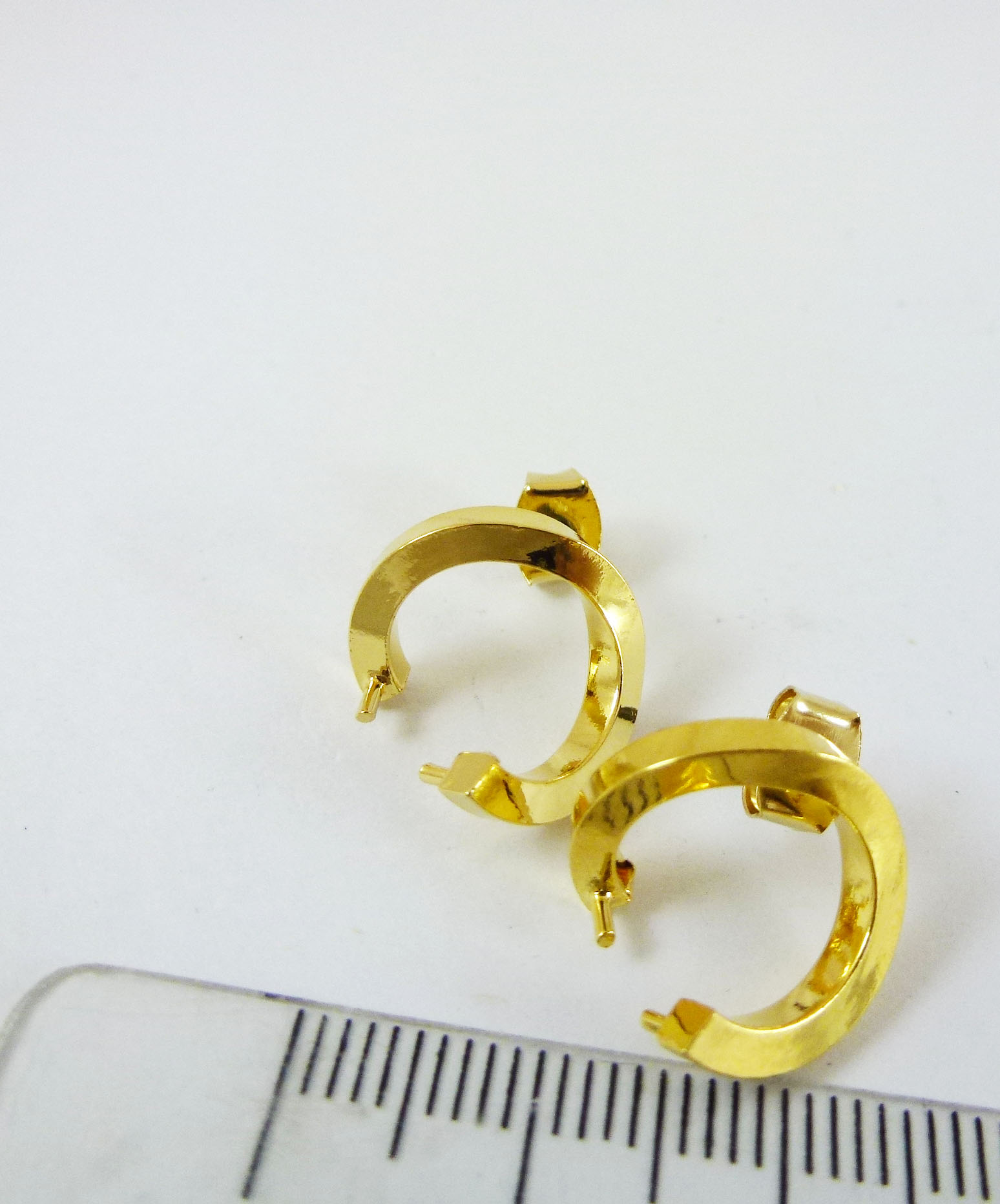 14mm銅鍍金色圓弧形不銹鋼耳針