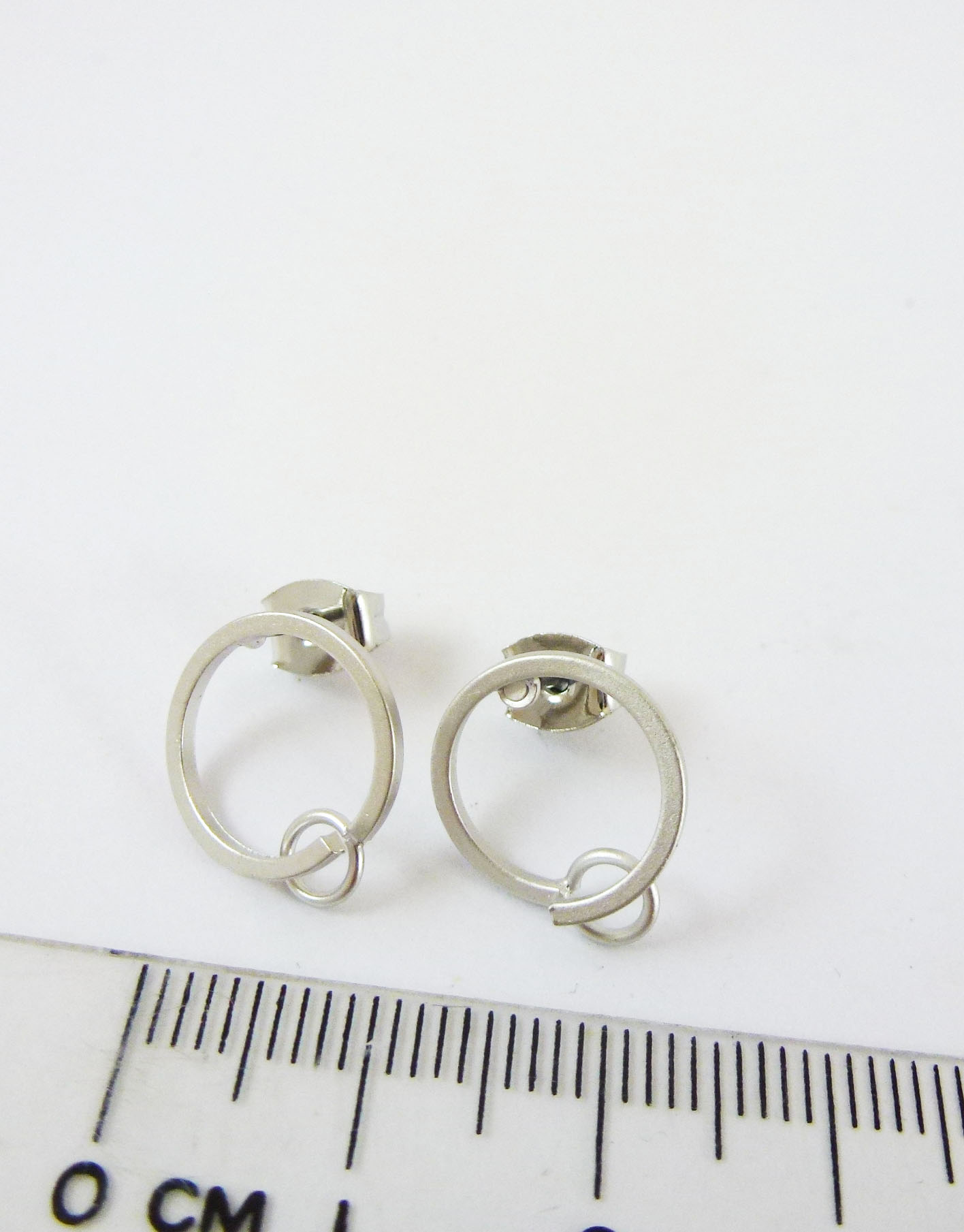 12mm銅鍍霧銀圓環不銹鋼耳針