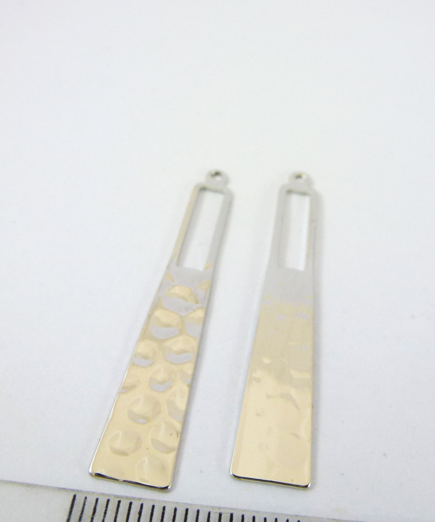 40mm銅鍍正白K單孔蜂巢紋梯形
