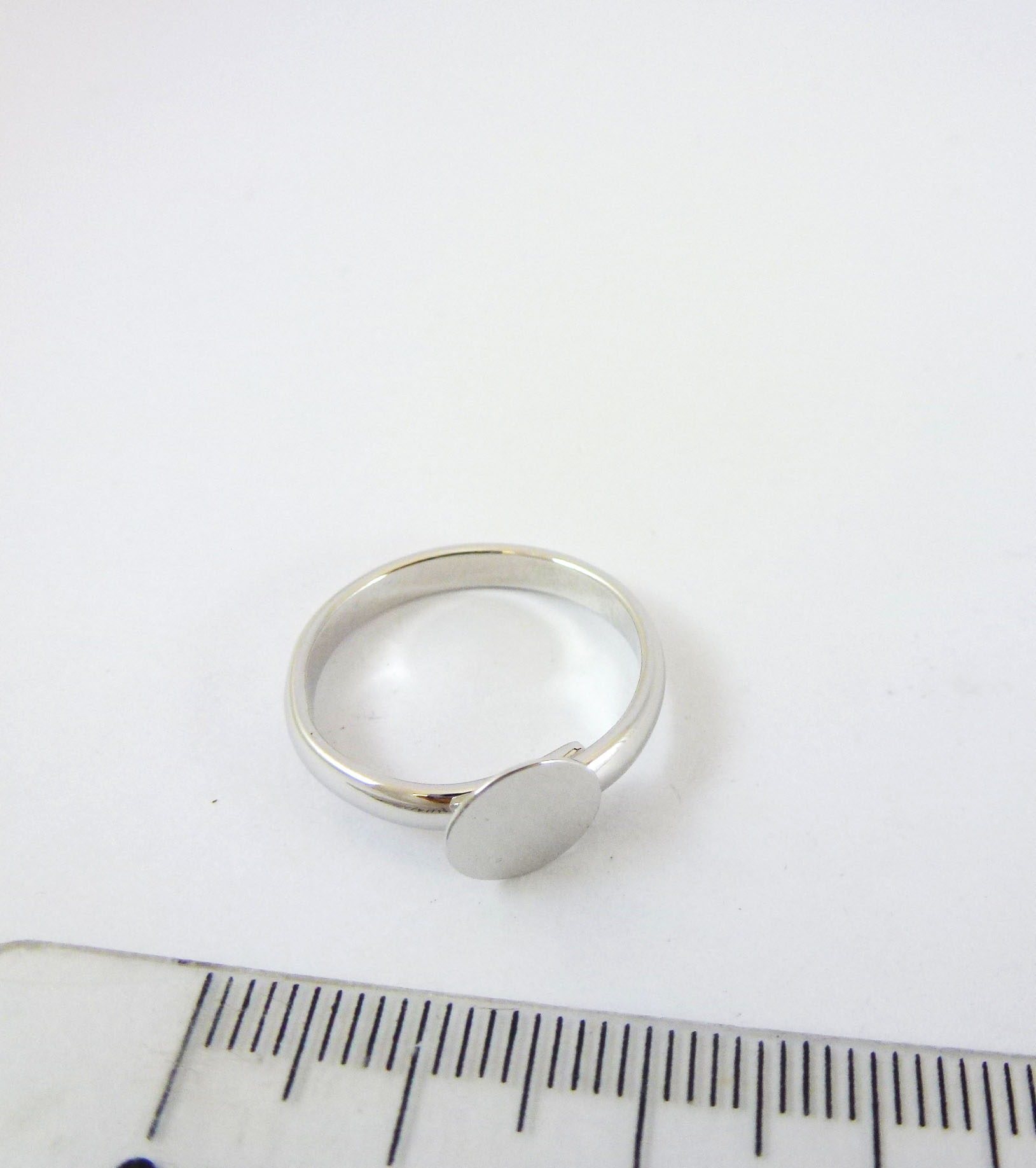 8mm銅鍍正白K圓盤戒指環