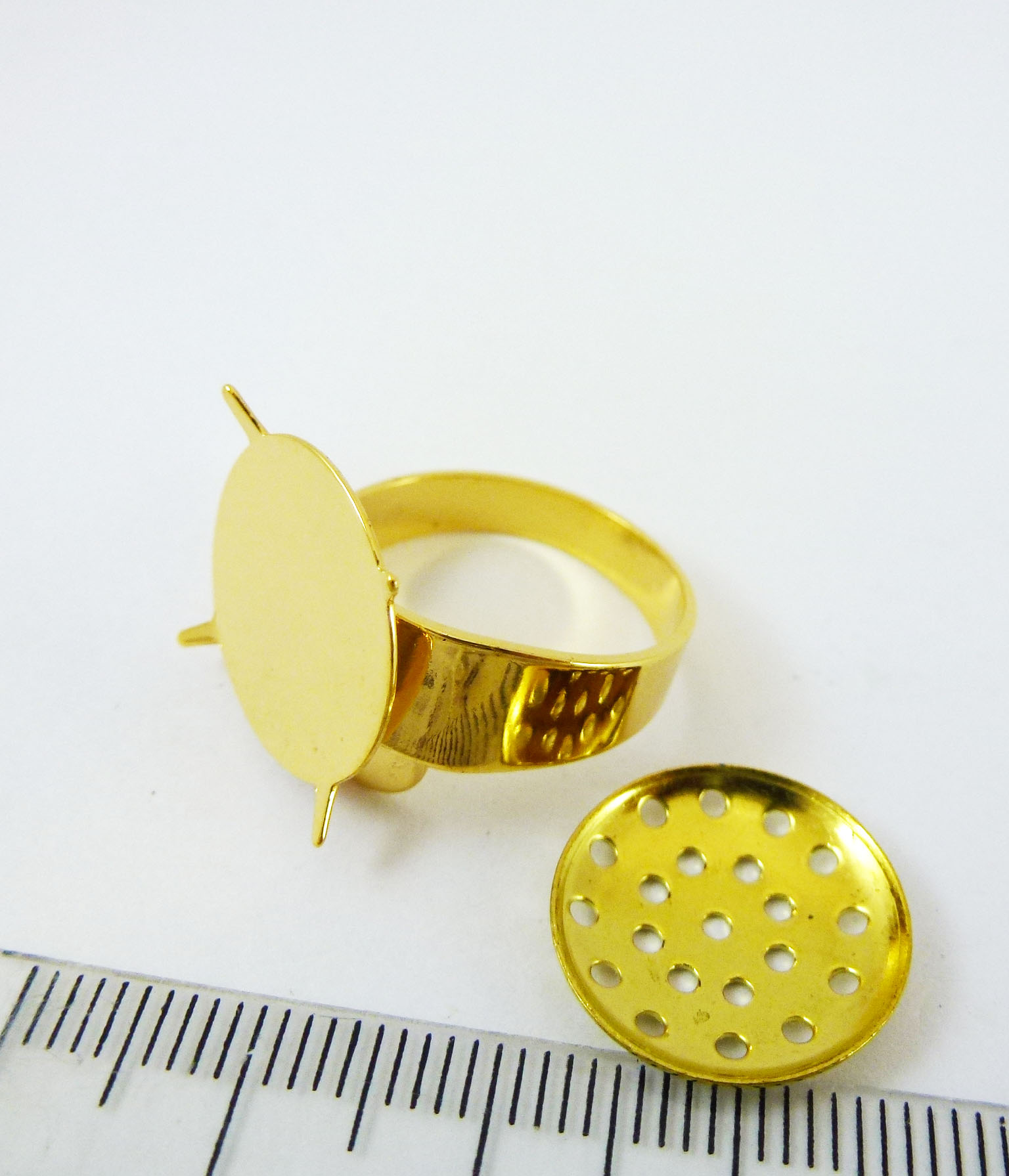 16mm銅鍍金色21孔網盤戒指環