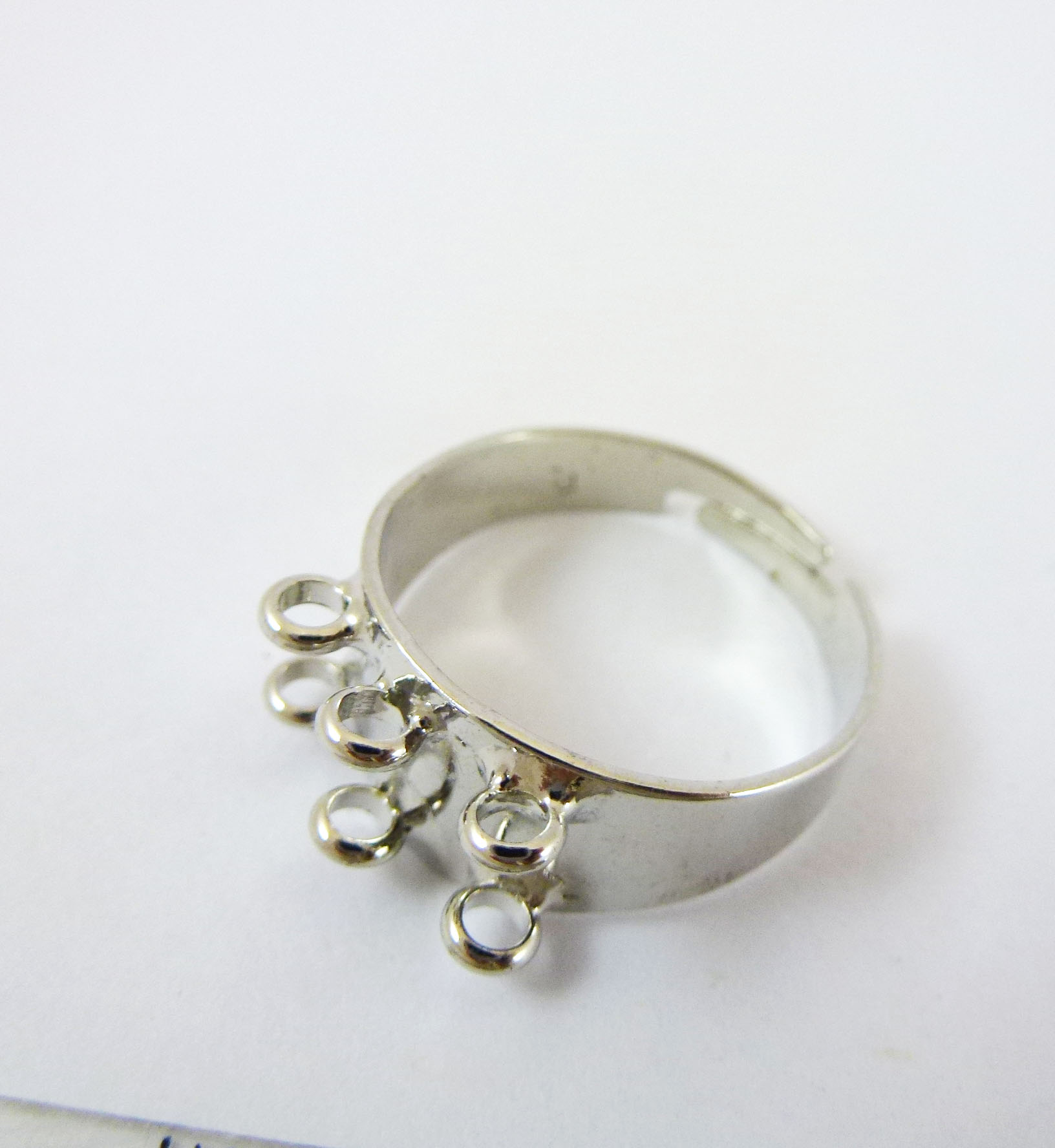 銅鍍正白K色互扣下調式雙排六孔戒指環