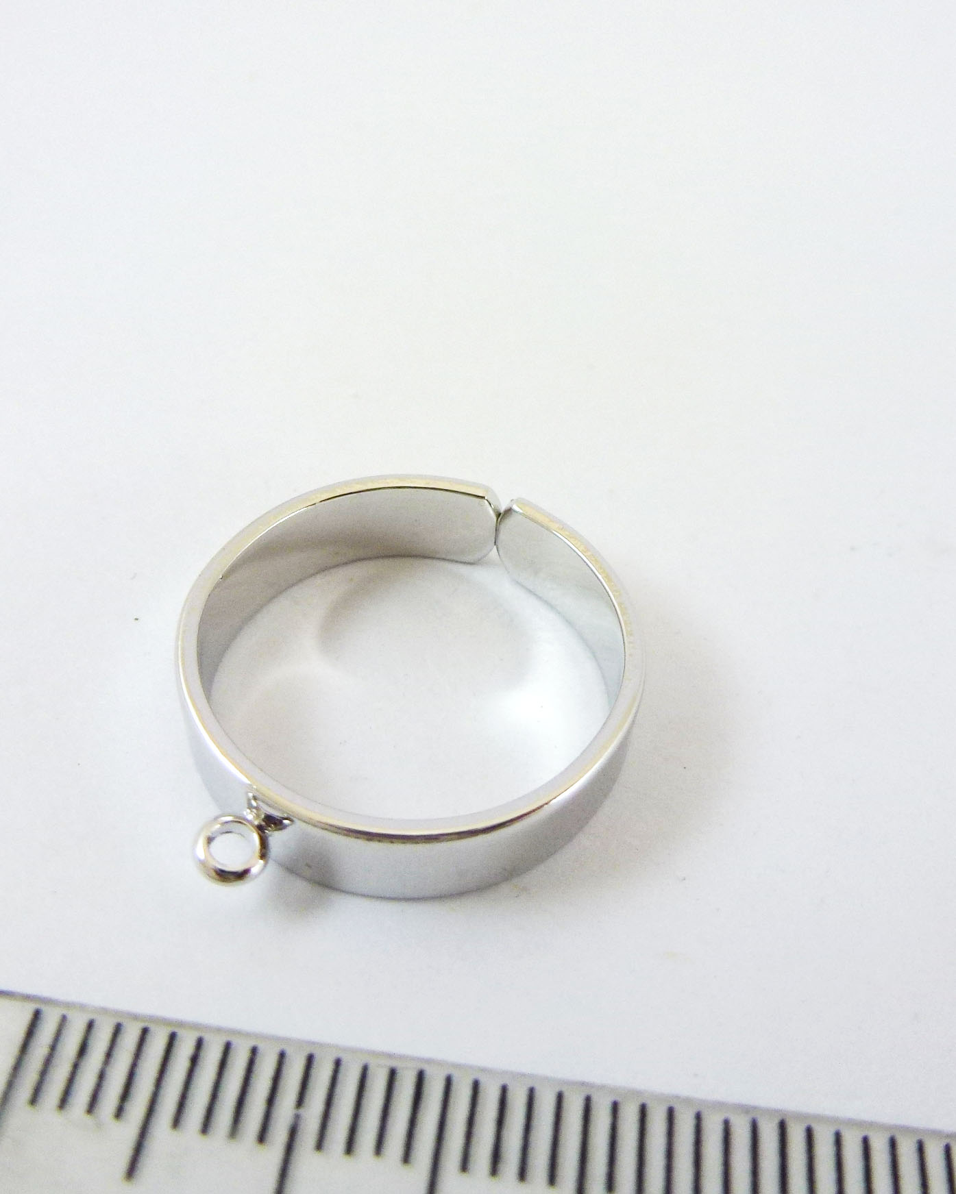 銅鍍正白K單孔戒指環