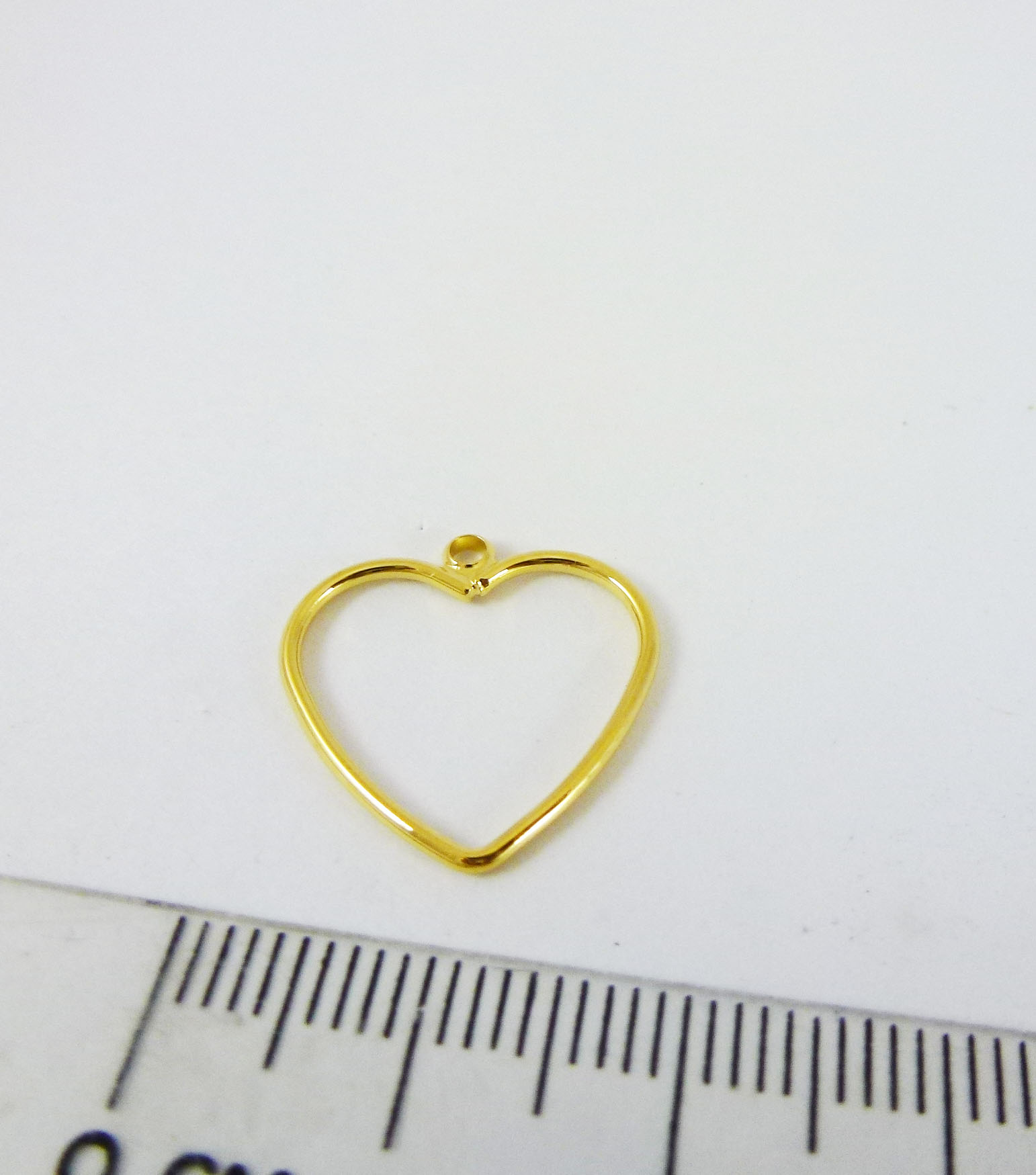 18mm銅鍍金色單孔心形框