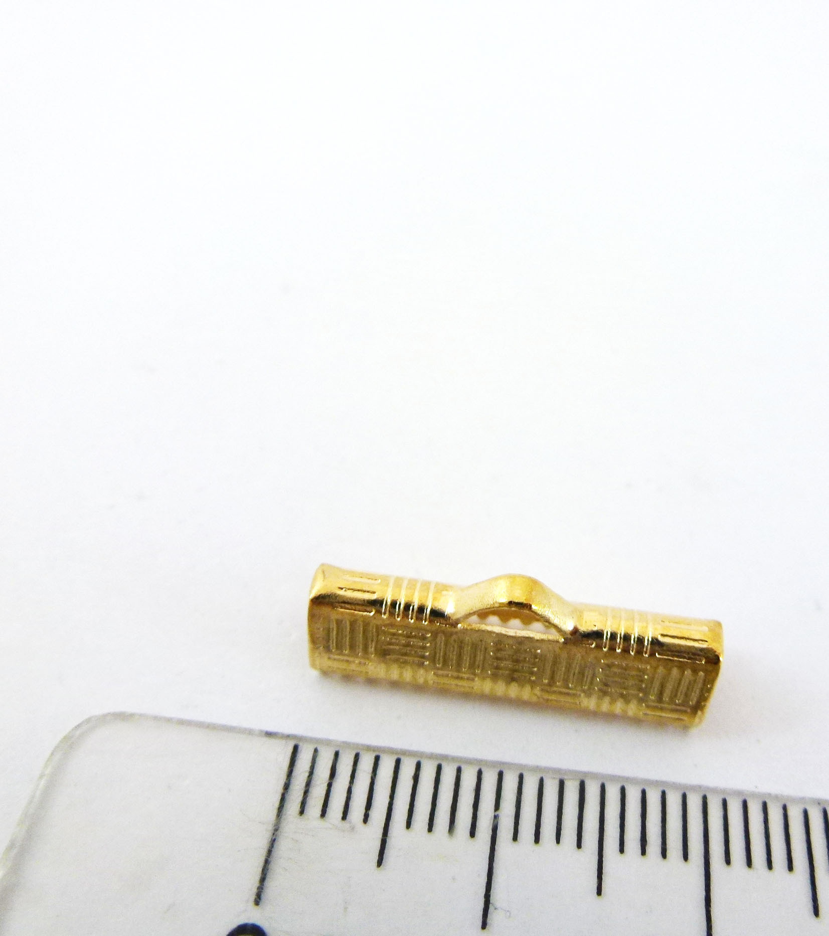 銅鍍金色條紋扁繩夾山-20mm
