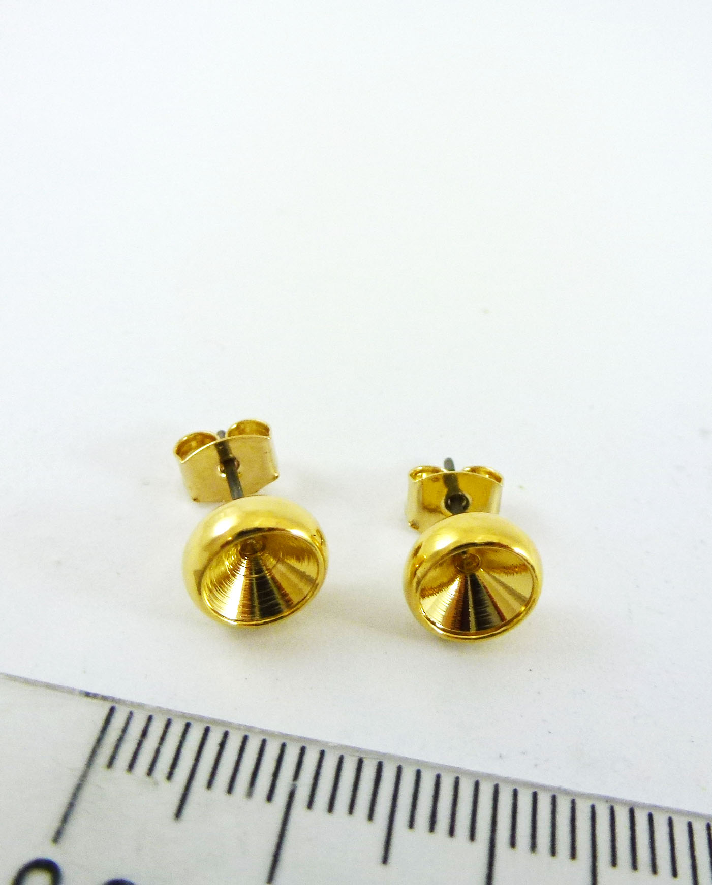 SS29銅鍍金色尖底鑽台不銹鋼耳針