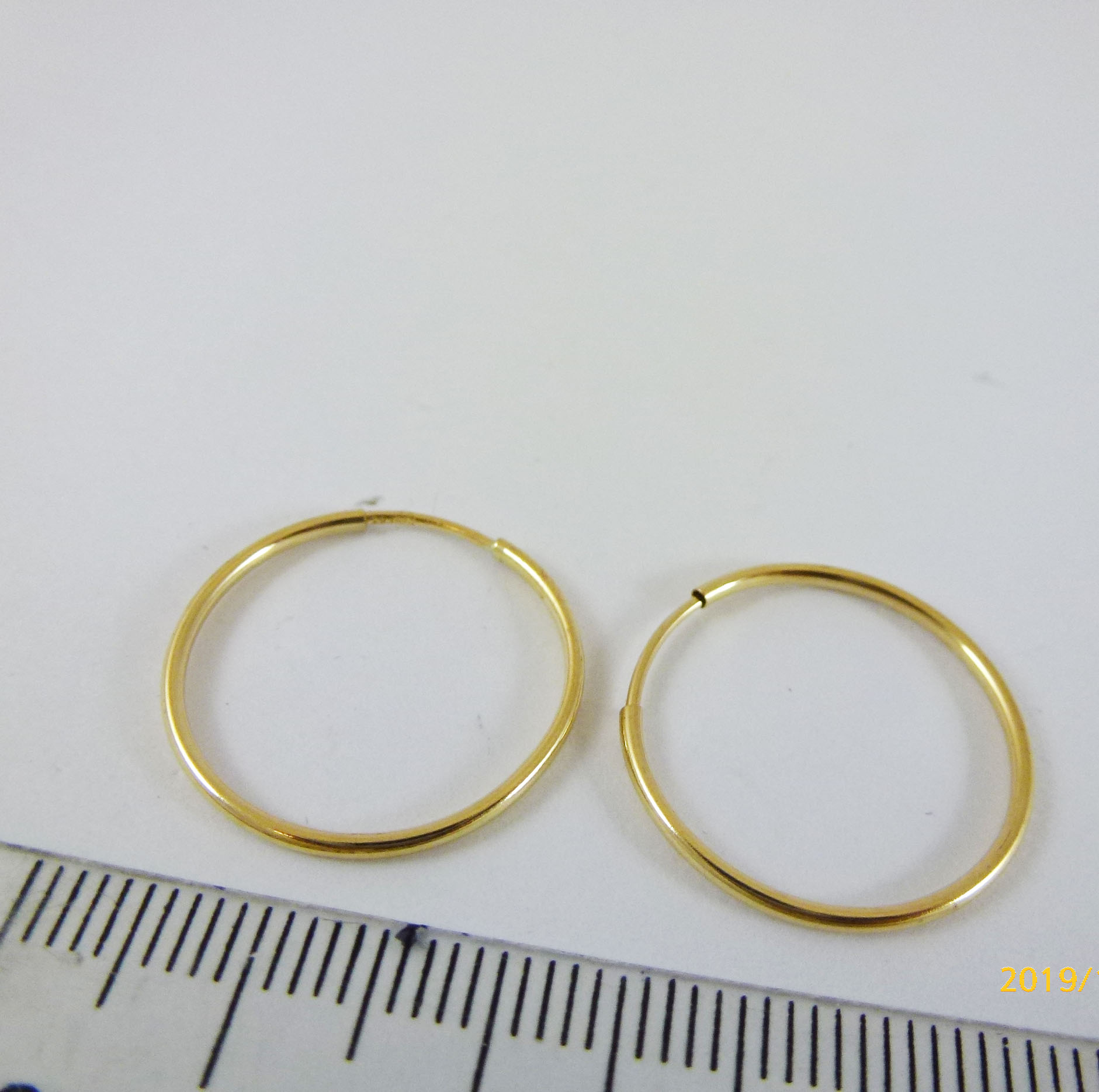 20mm銅包14K金圓形耳環