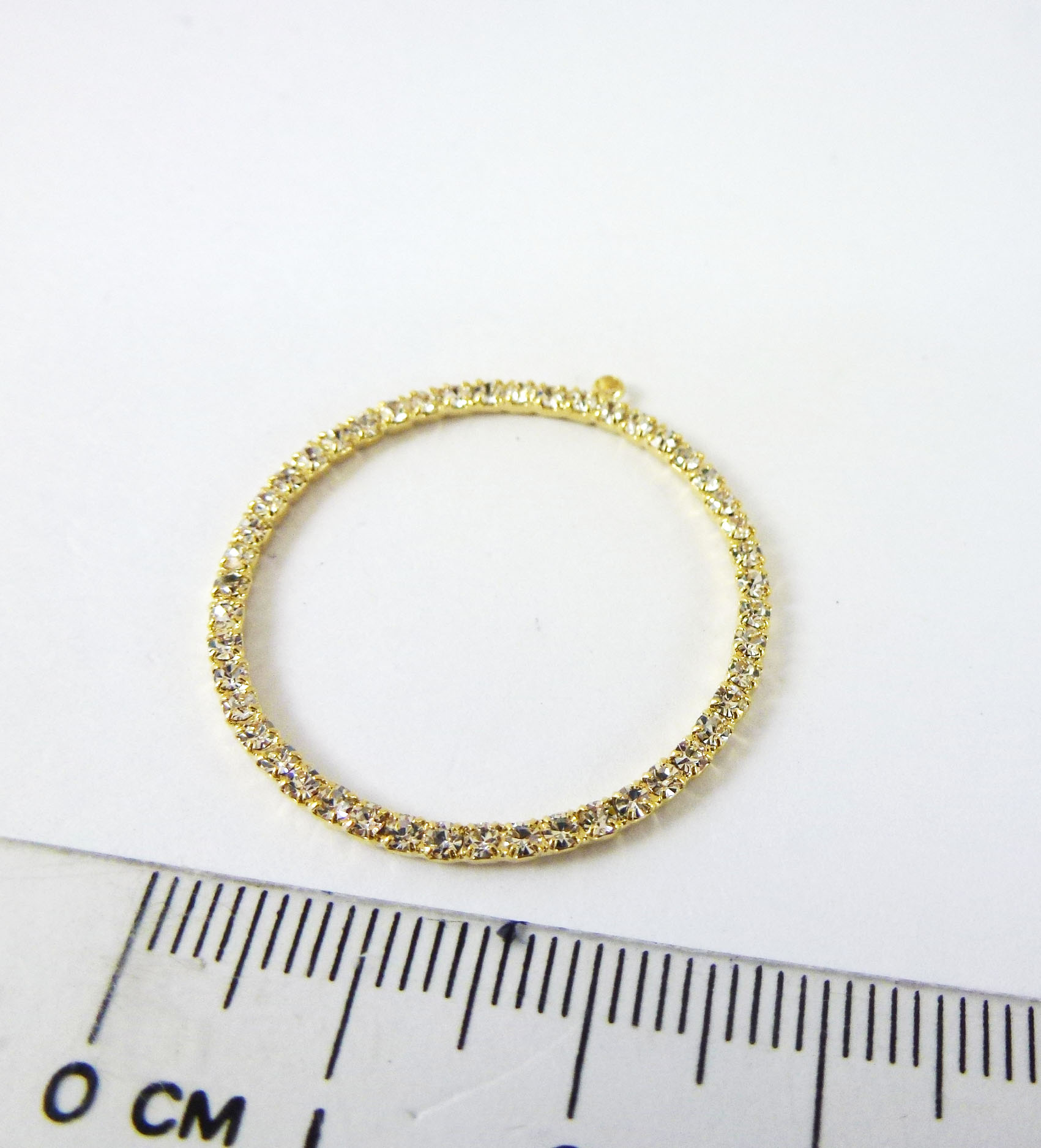 28mm合金鍍金單孔鑽圈-白色