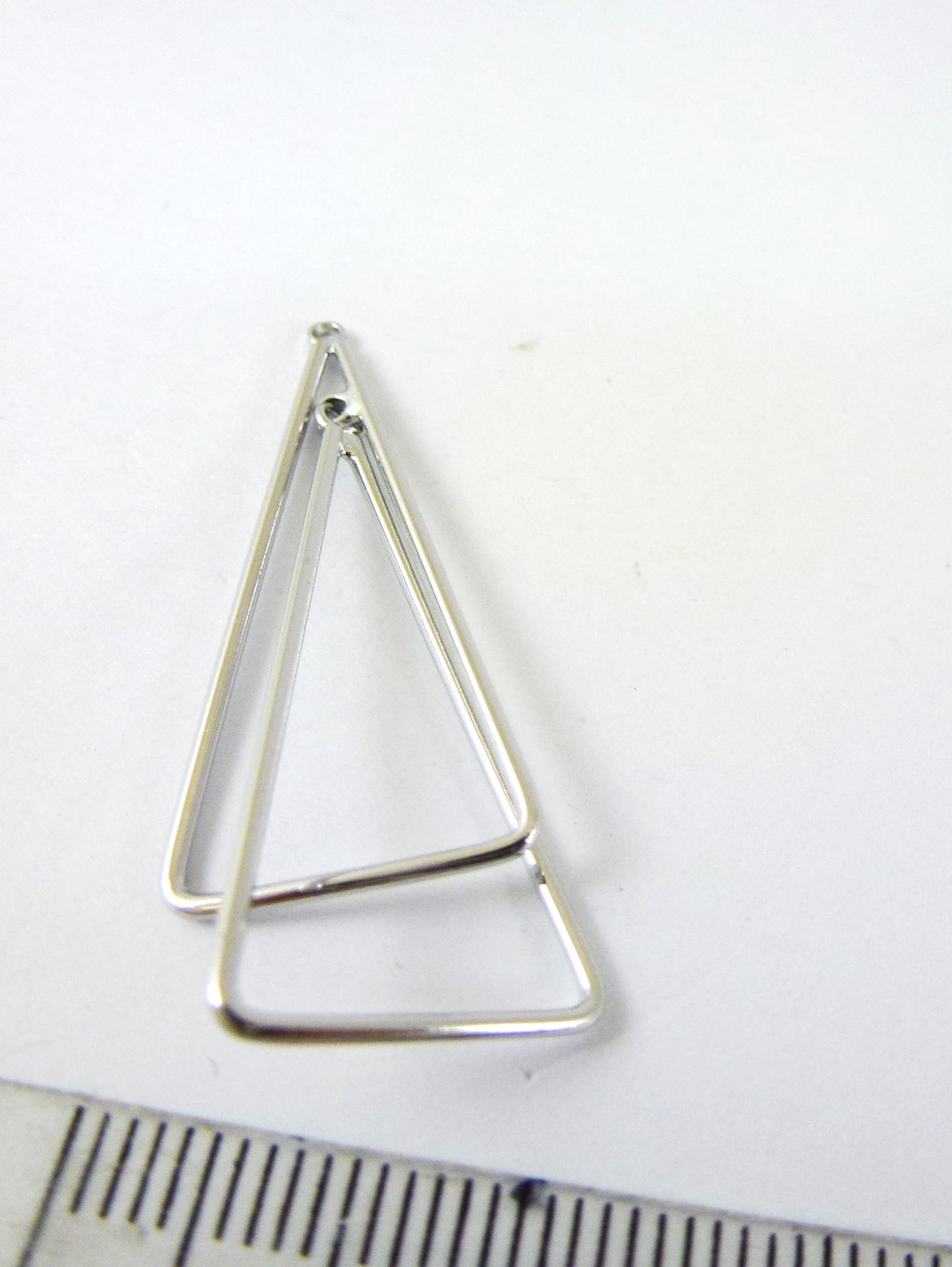 銅鍍正白K單孔雙三角形