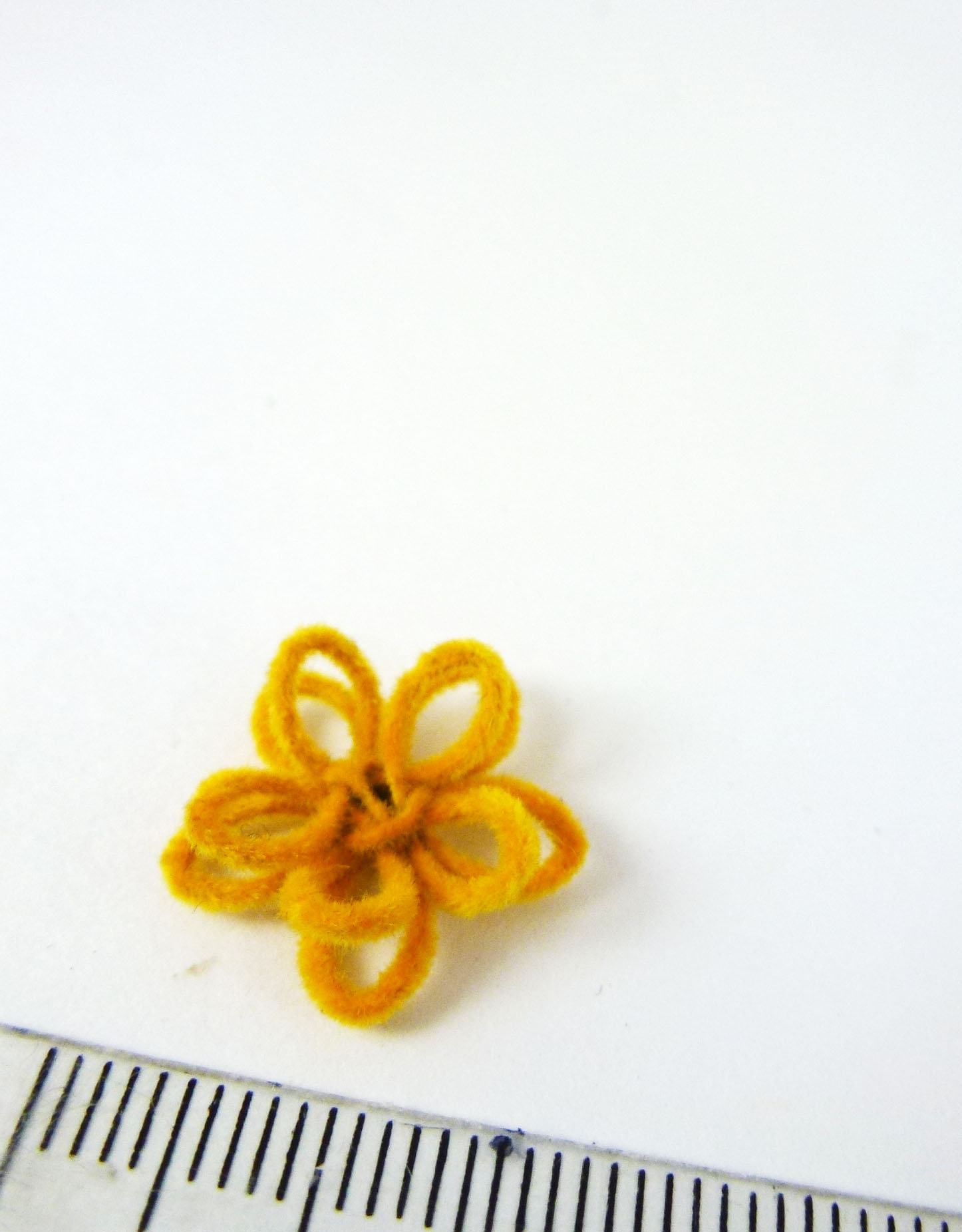 15mm絨布橢圓葉十瓣花-向日葵