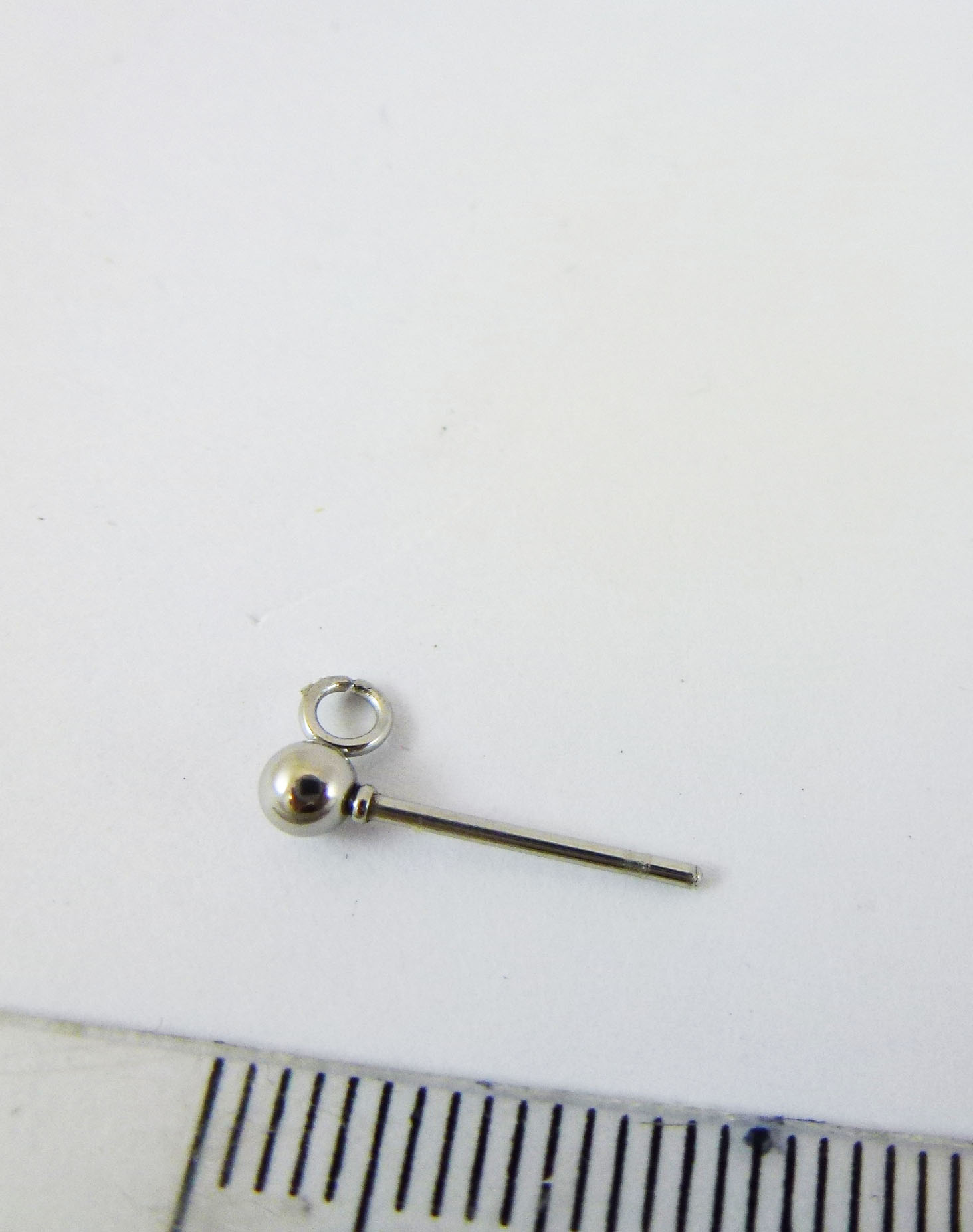 3mm不銹鋼橫洞圓球耳針