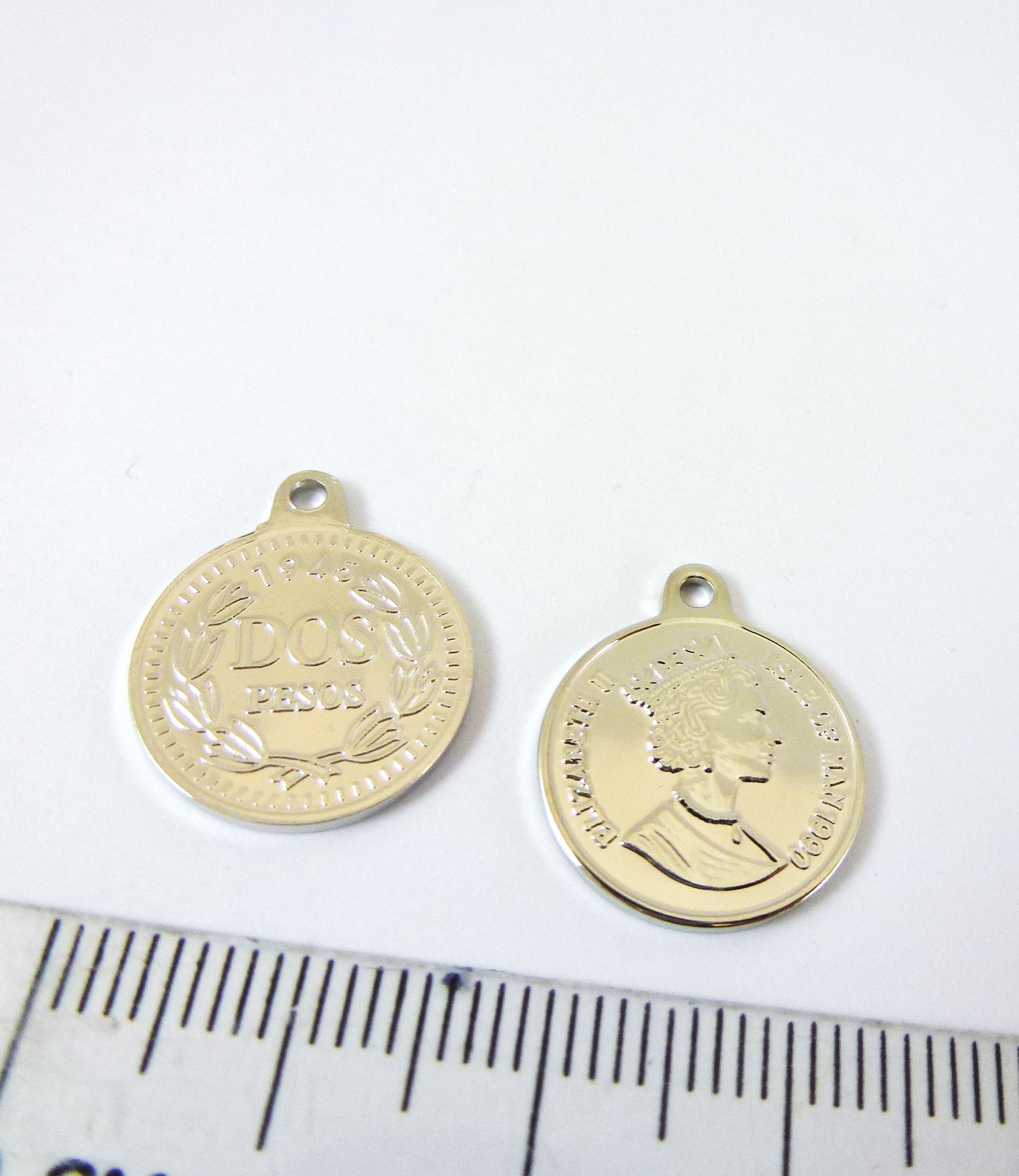 15mm銅鍍正白K色單孔美國錢幣