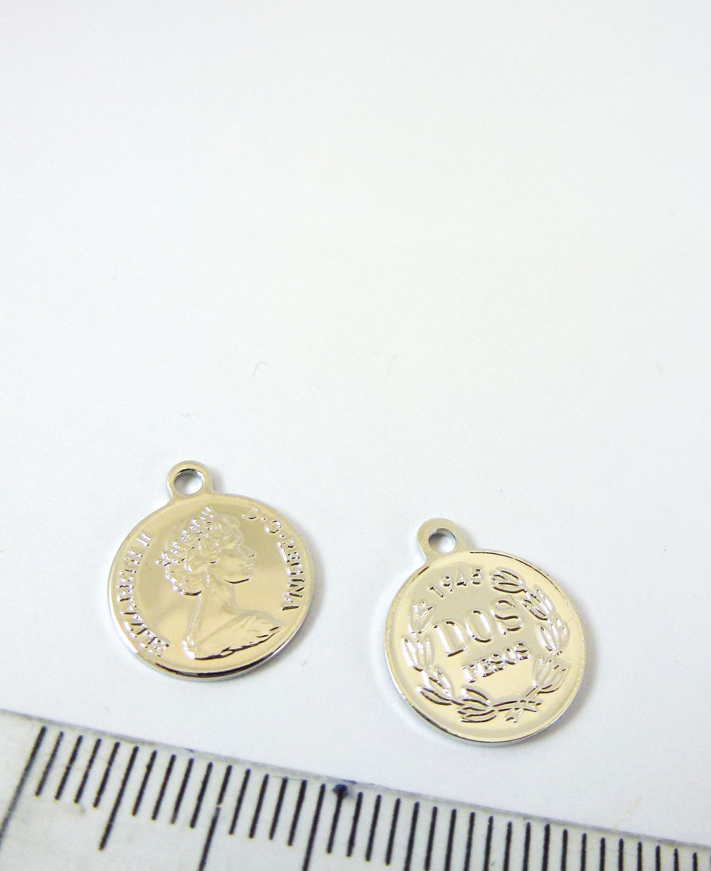 12mm銅鍍正白K色單孔美國錢幣