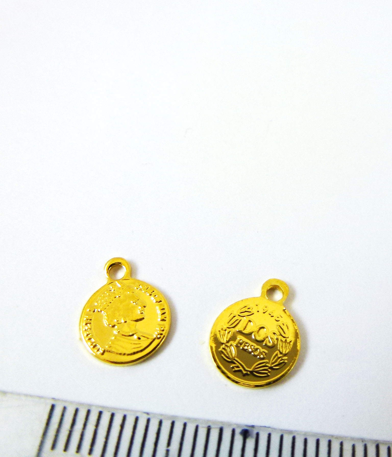 8mm銅鍍金色單孔美國錢幣