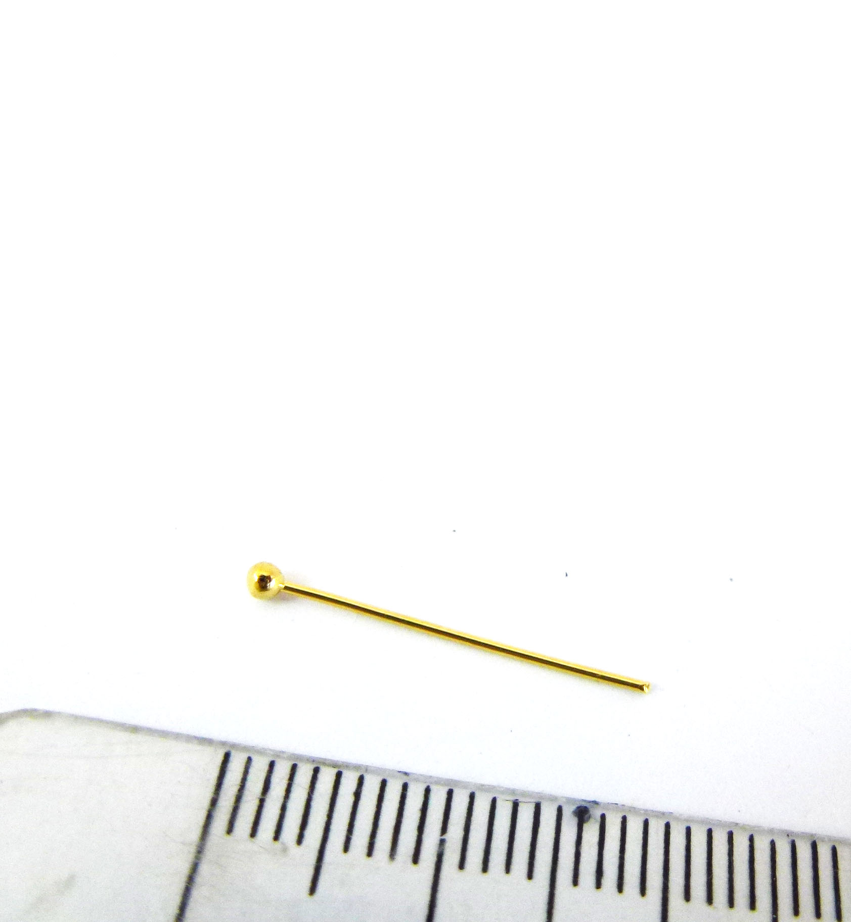 銅鍍金色珠針-0.6x20mm