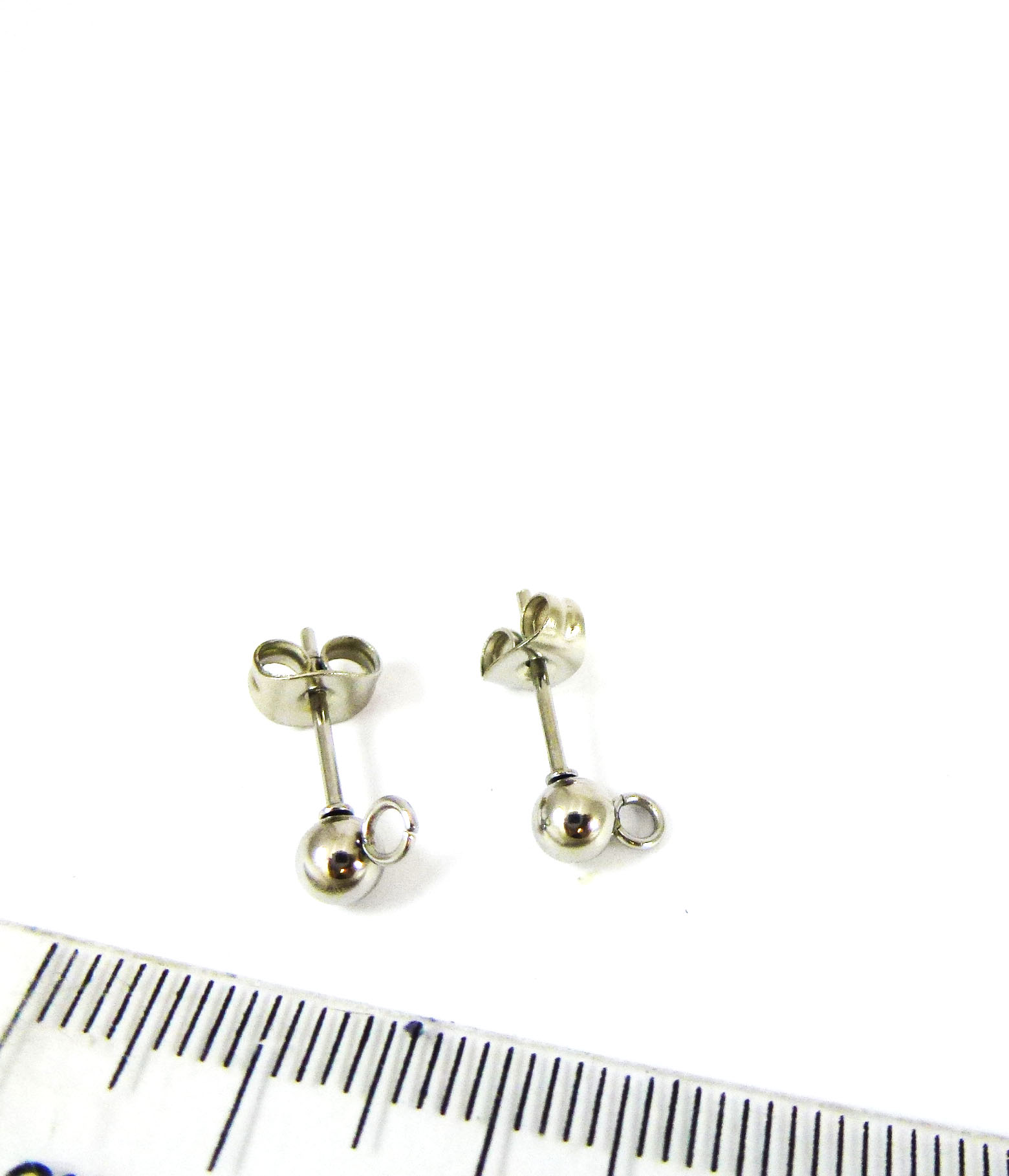 4mm不銹鋼橫洞圓球耳針