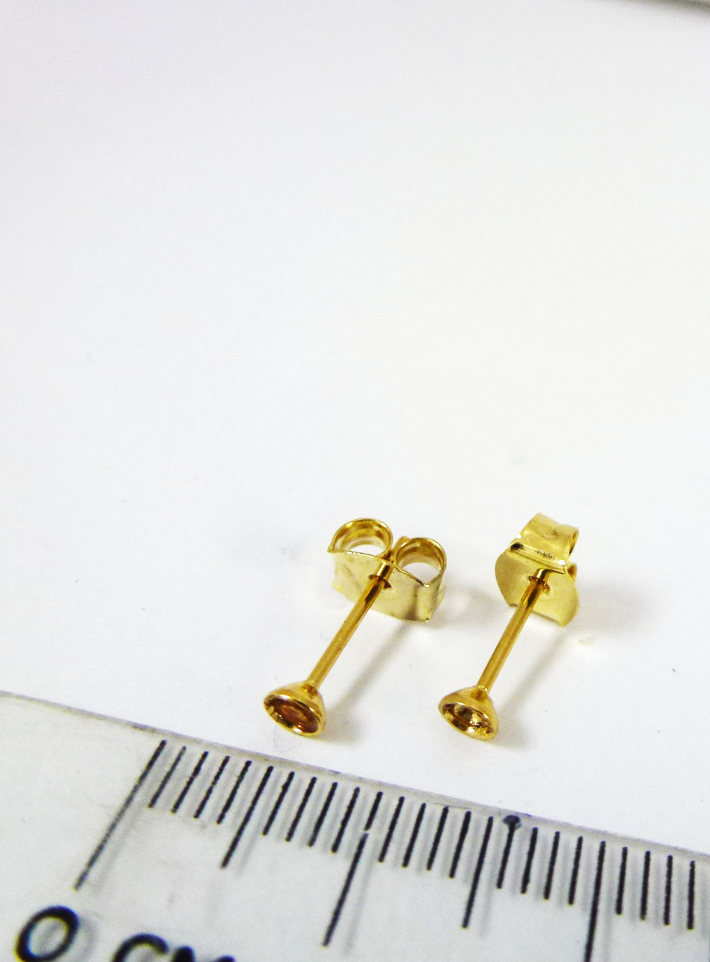 3MM銅鍍金色圓凹盤耳針