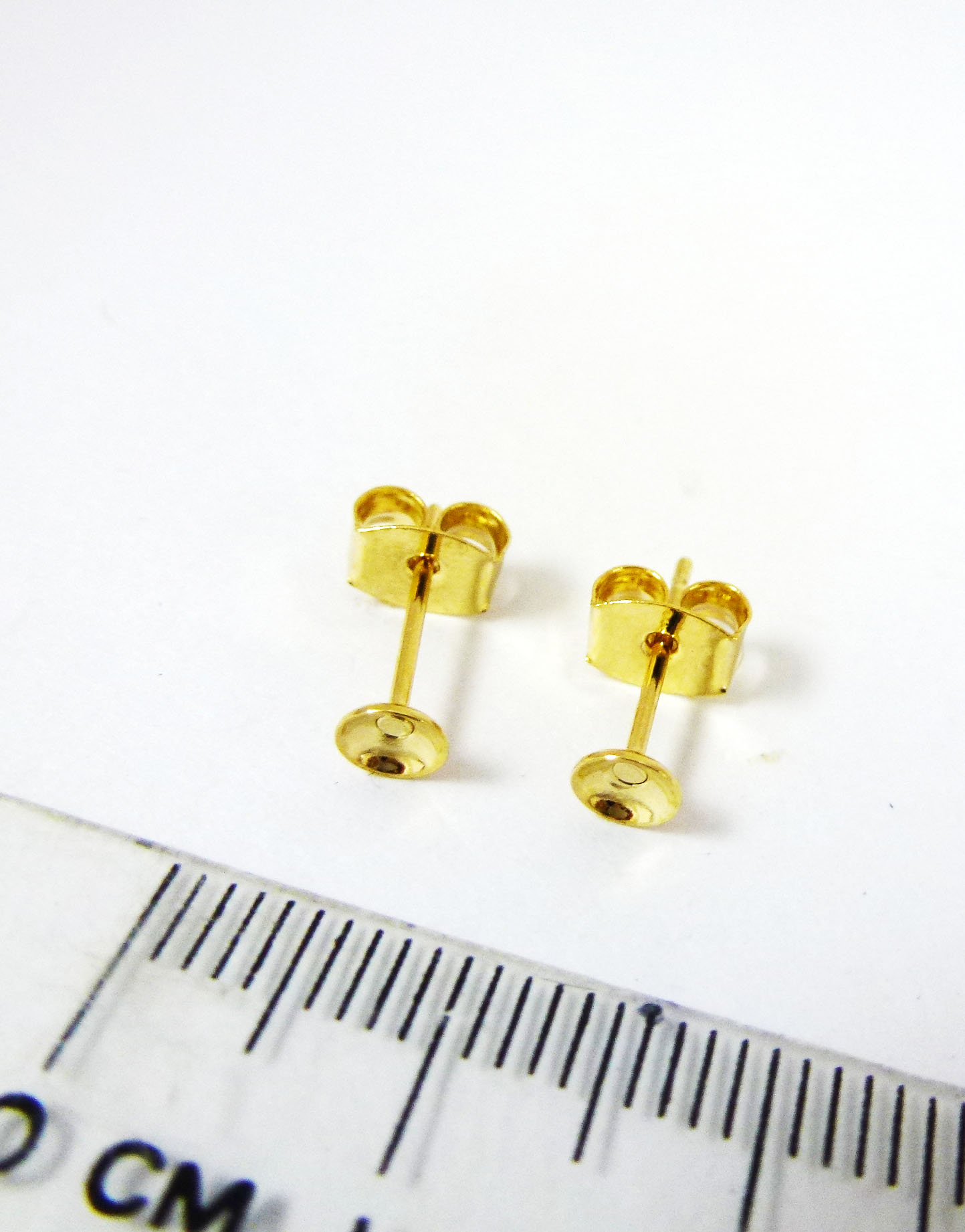 4MM銅鍍金色圓凹盤耳針
