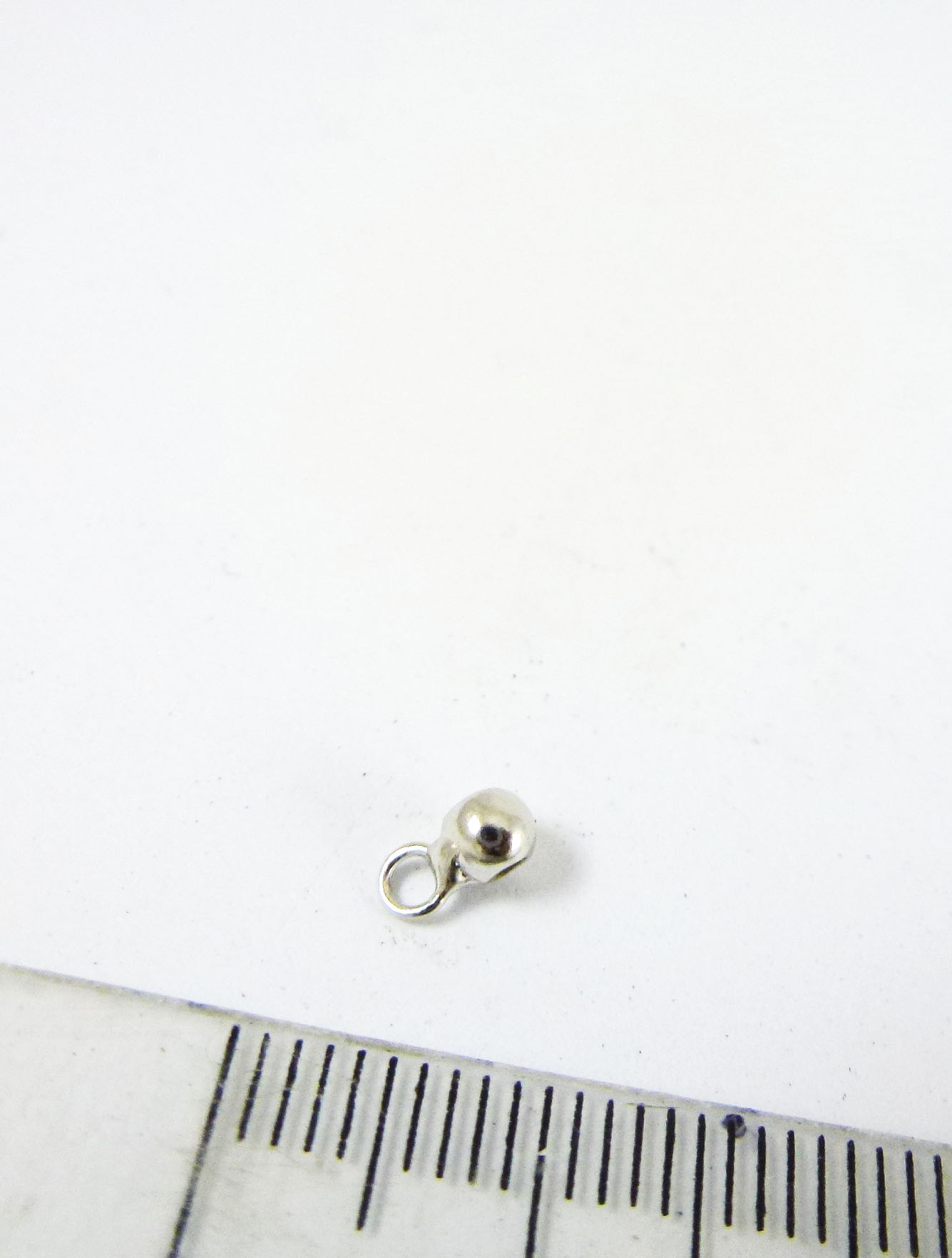 3MM純銀鍍正白K單孔圓形矽膠擋珠