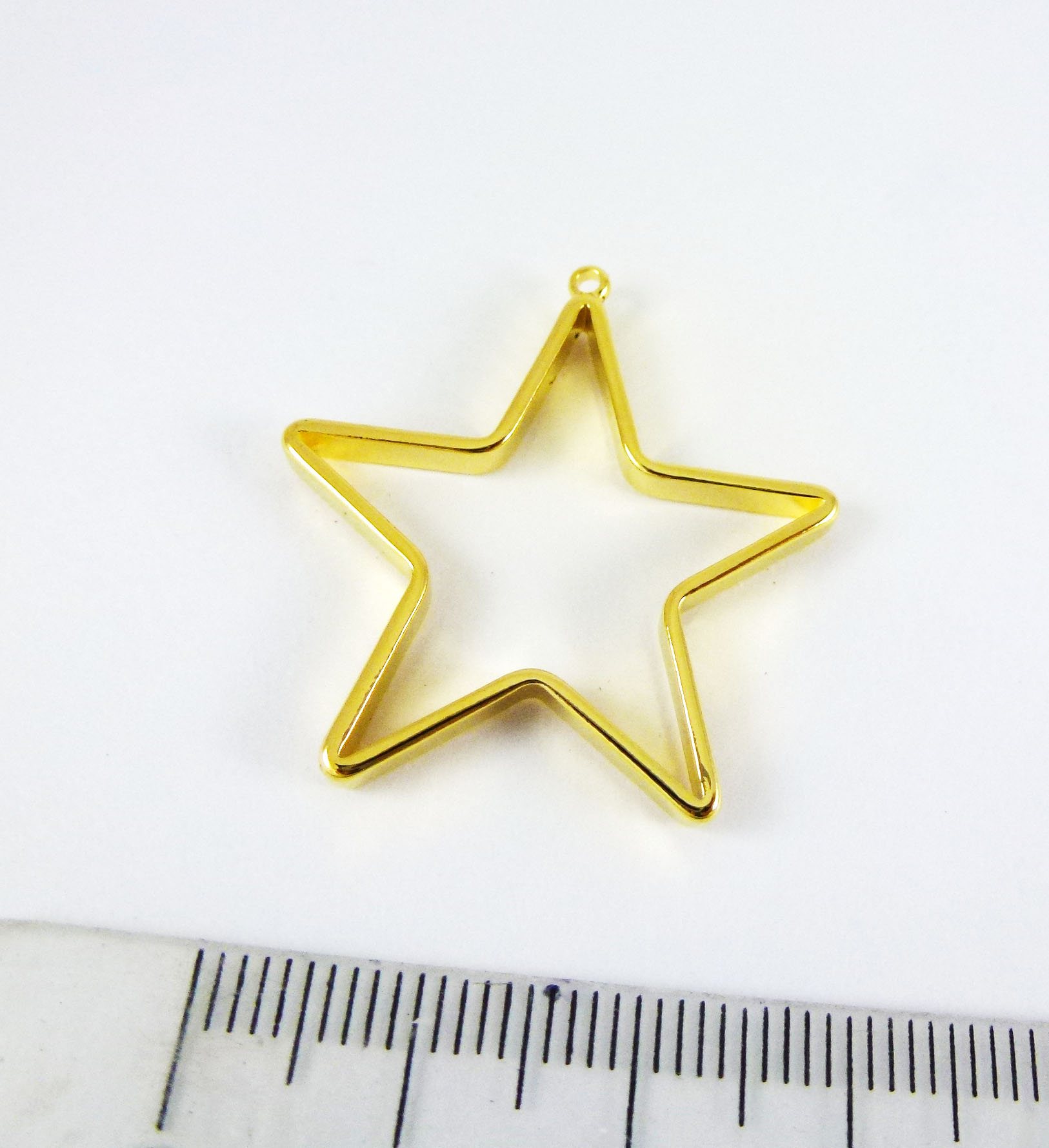 3x30mm銅鍍金色單孔五角星