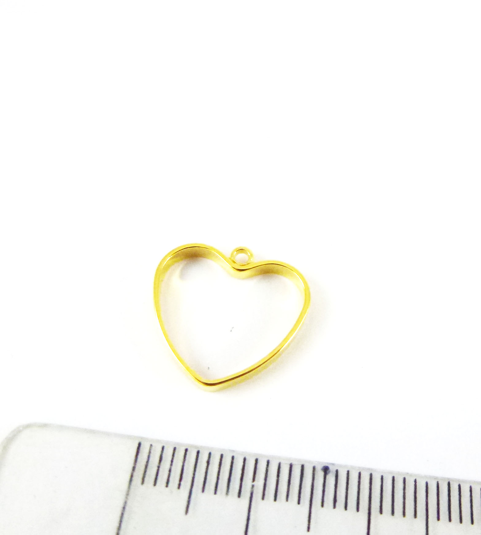 15mm銅鍍金色單孔心形框