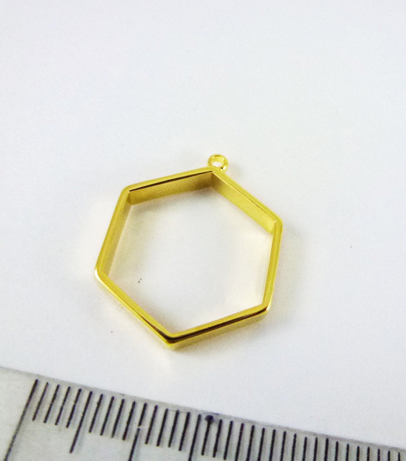 18X20MM銅鍍金色單孔六邊形