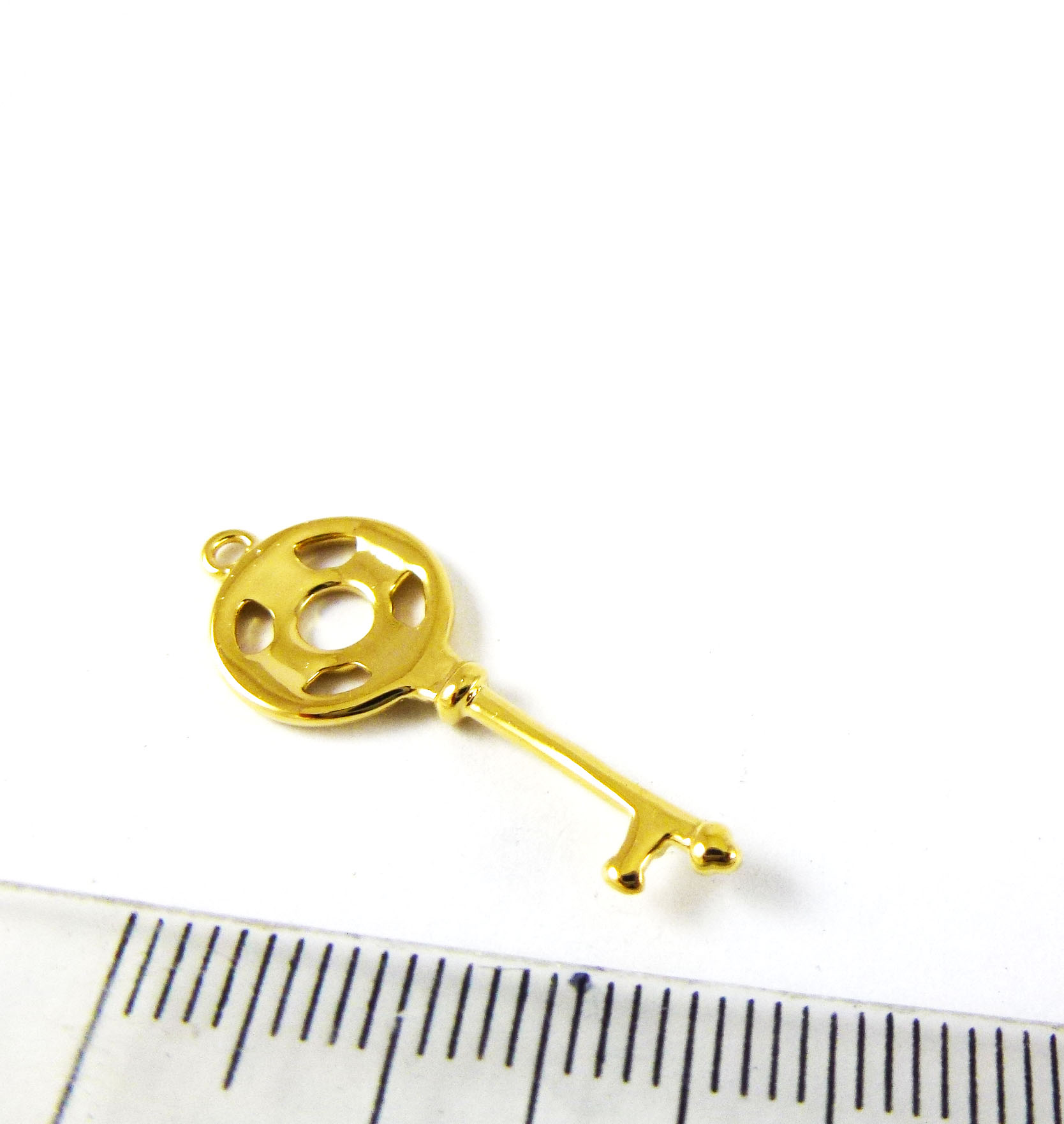 銅鍍金色單孔圓圈鑰匙