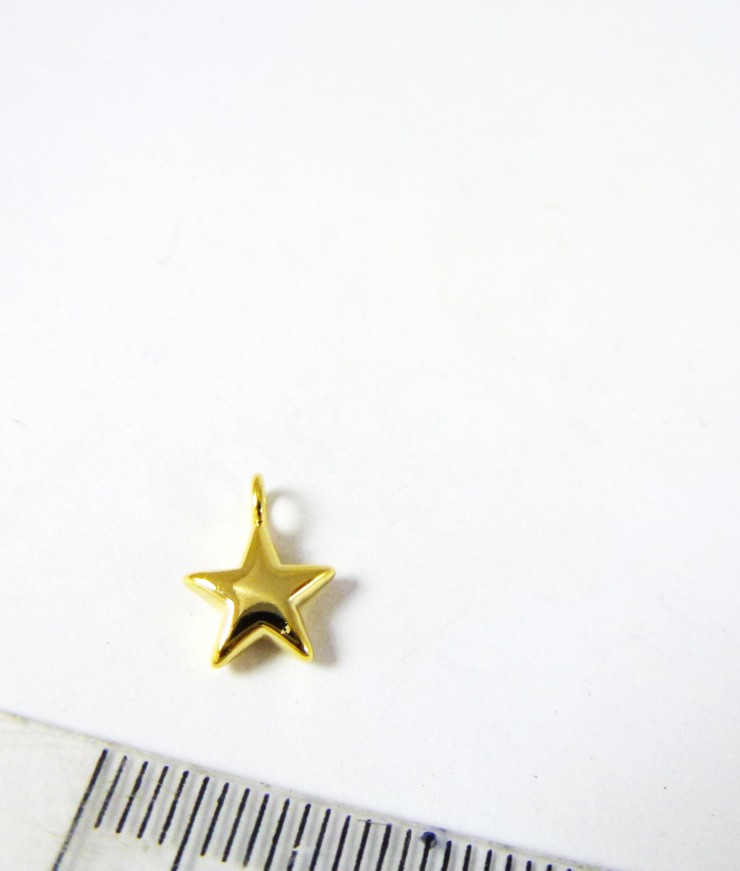 8mm銅鍍金色單孔星星