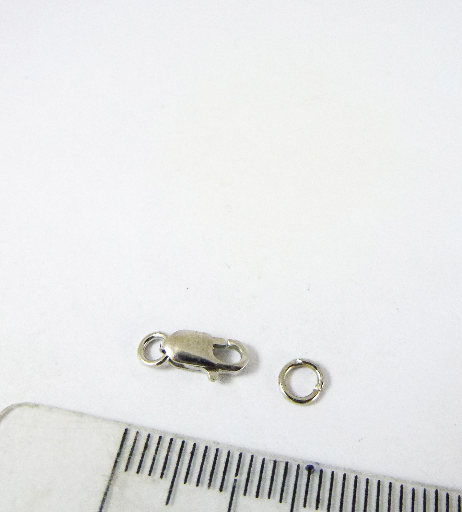 8mm純銀鍍正白K魚尾扣頭