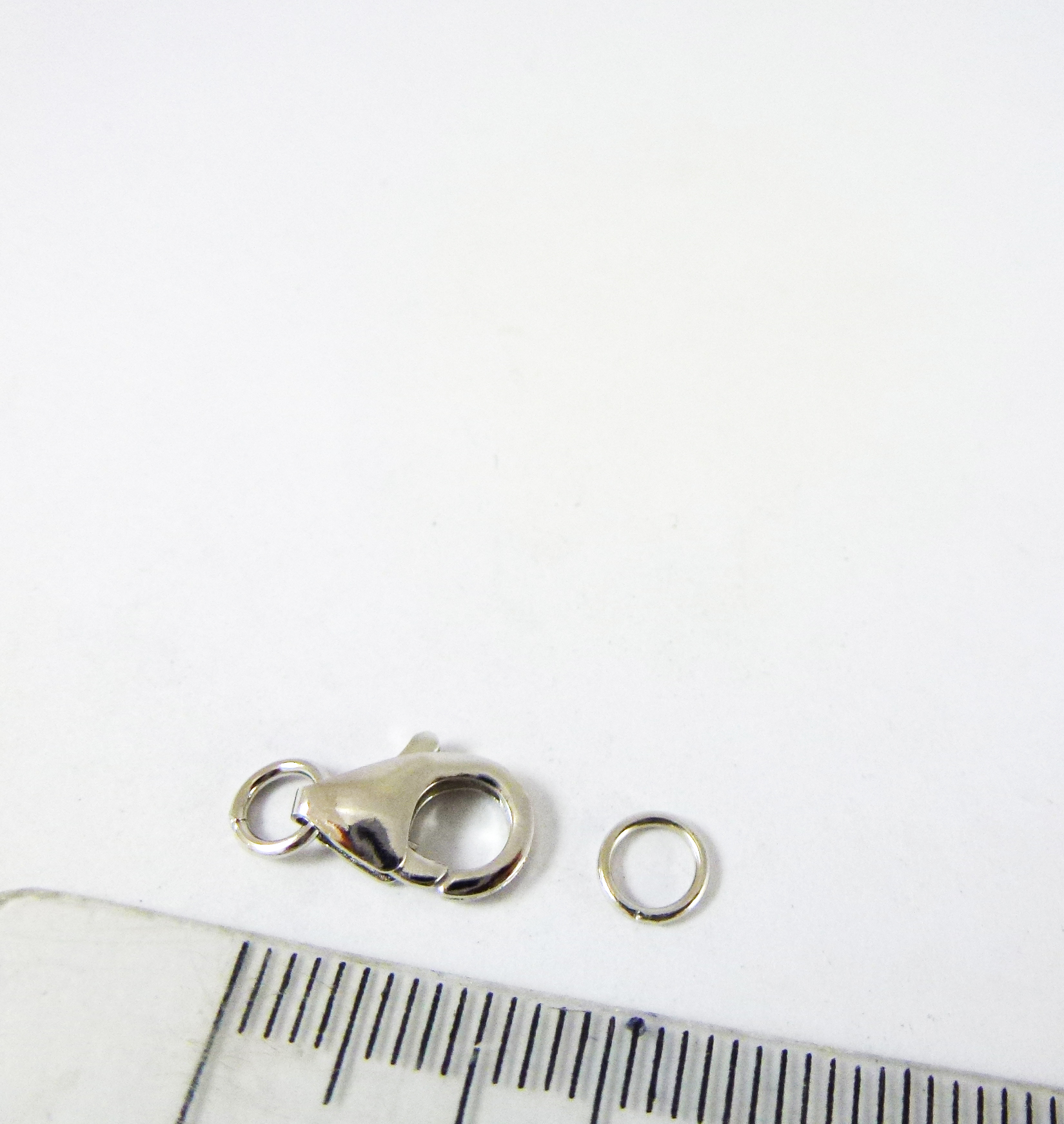 10mm純銀鍍正白問字鉤扣頭