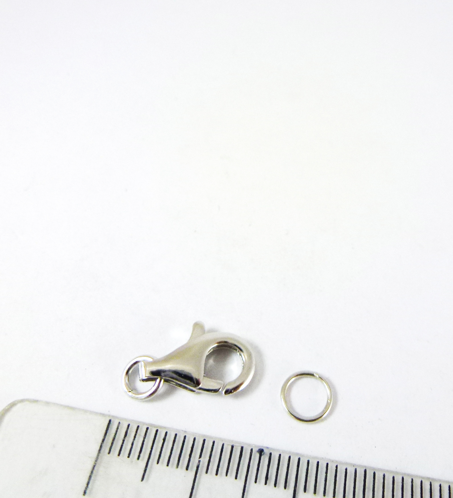 13mm純銀鍍正白問字鉤扣頭