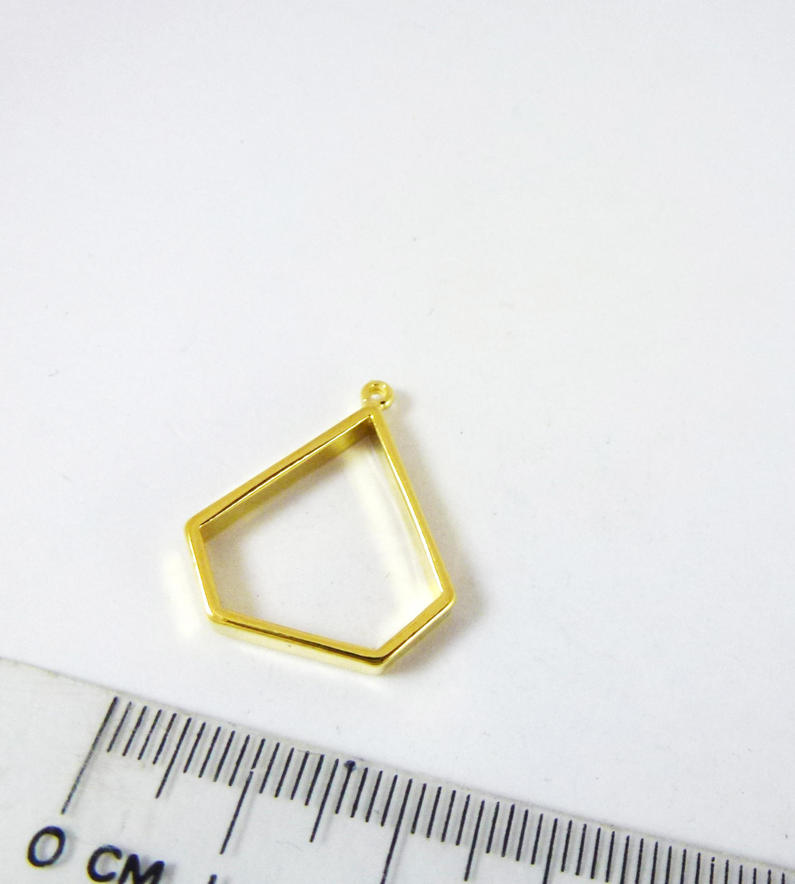 20mm合金鍍金色單孔五邊形框