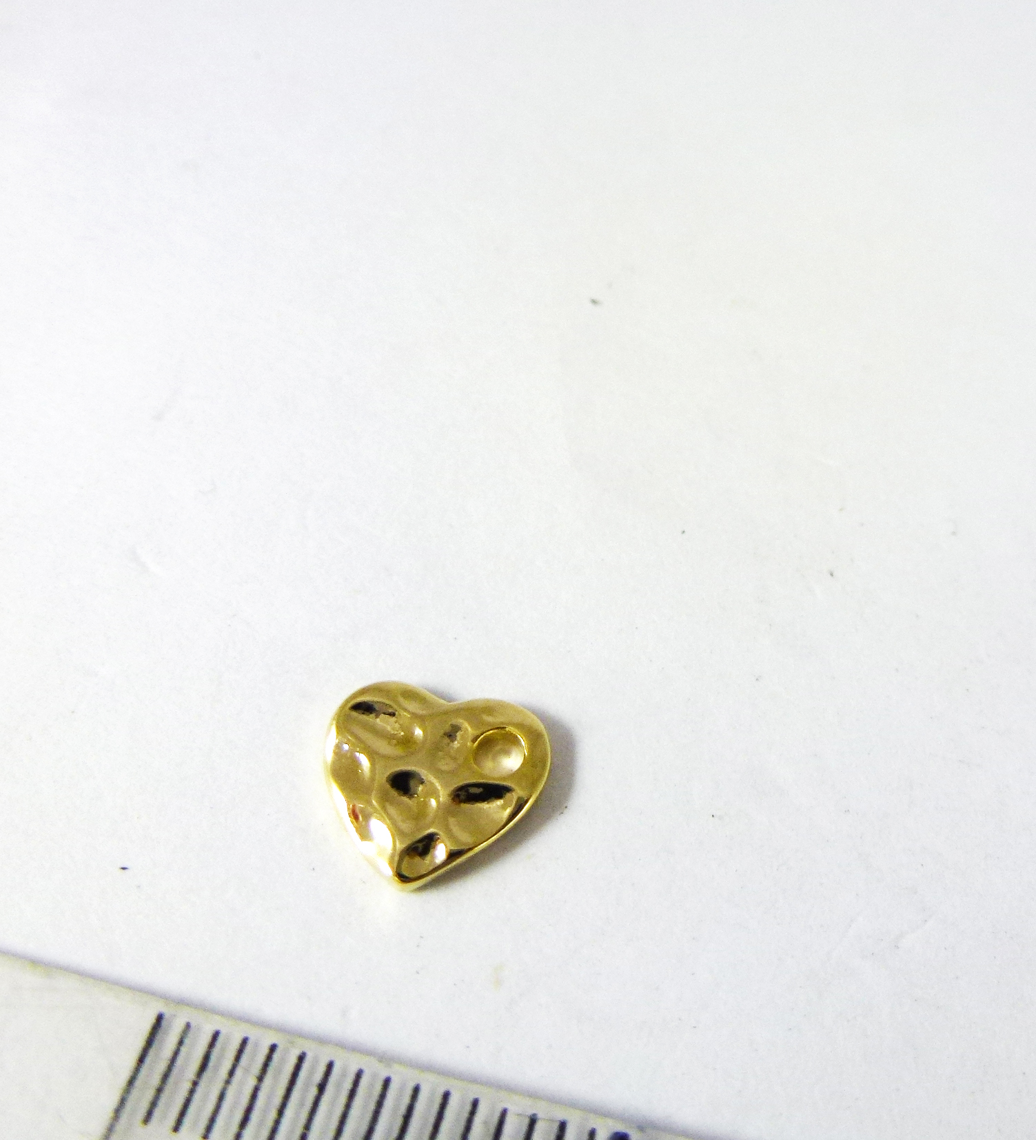 8mm銅鍍金側孔心形片