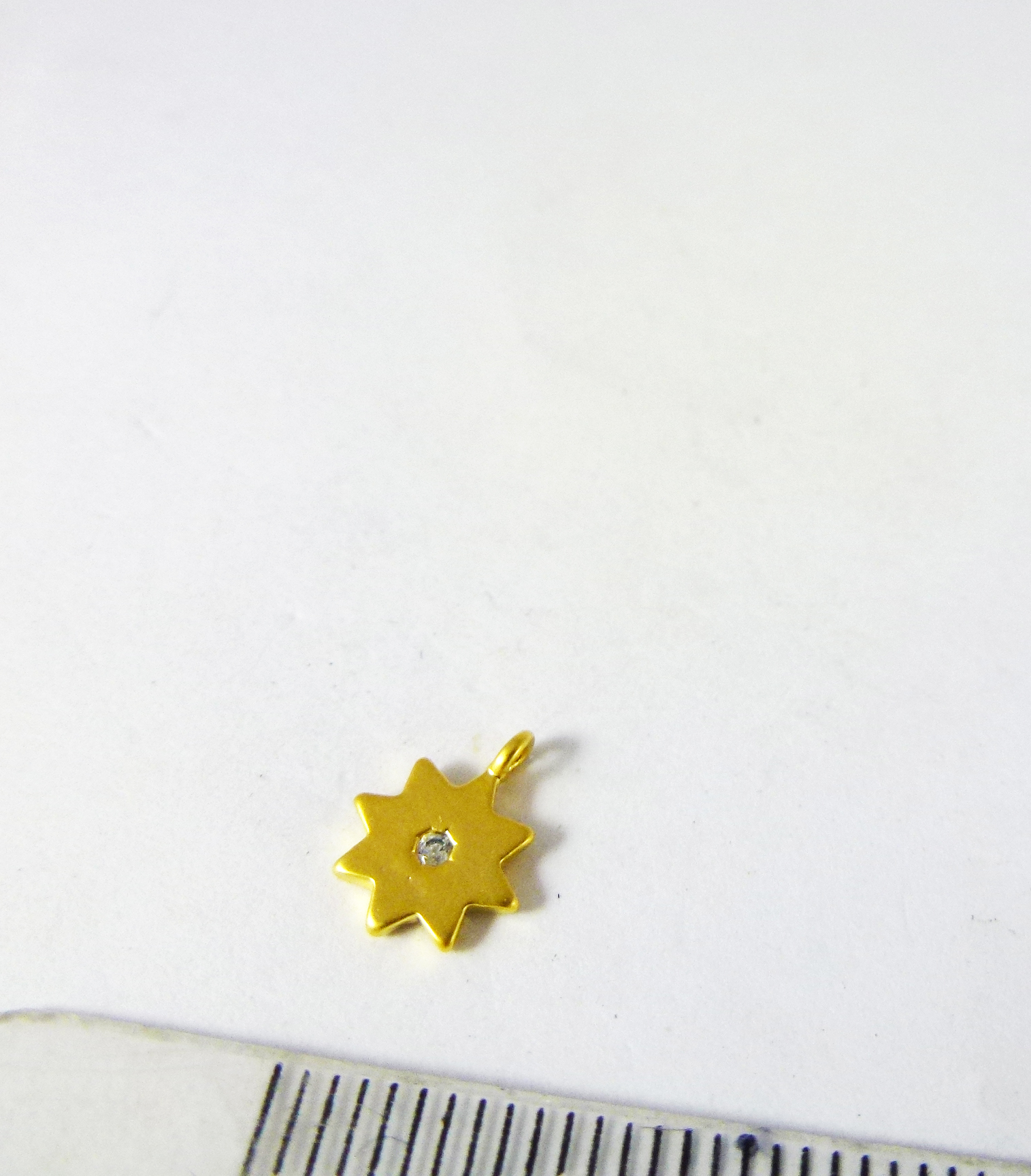 7mm銅鍍霧金單孔中鑽八角星