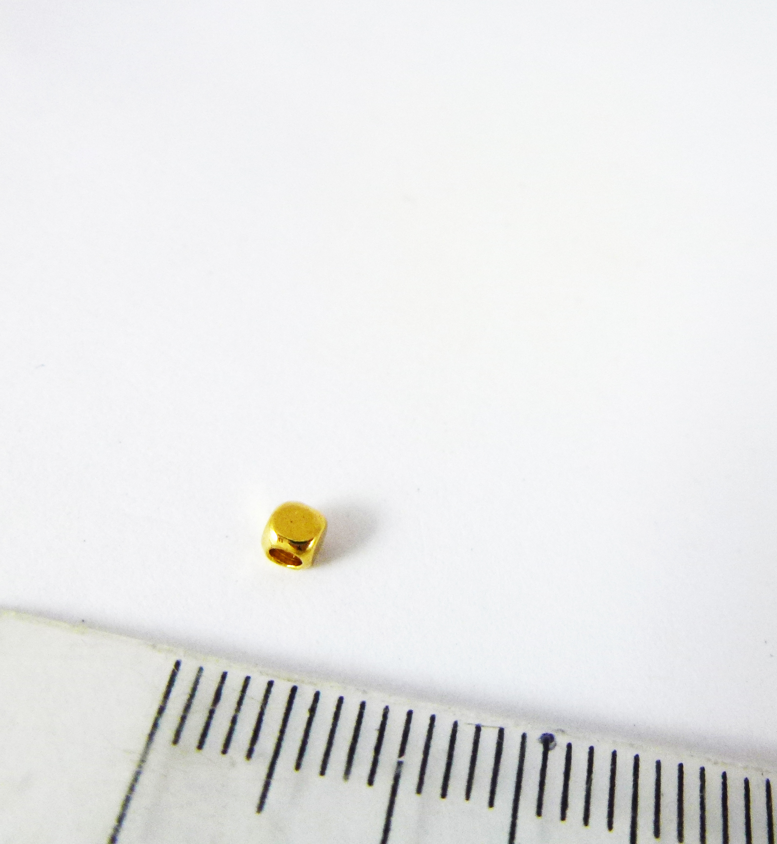 2mm銅鍍金色圓方切面珠